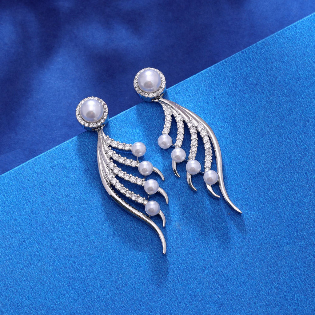 Silver Color American Diamond Earrings