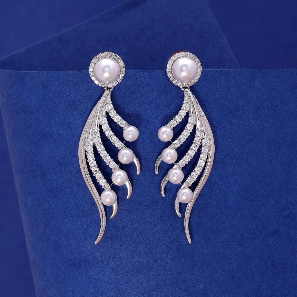 Silver Color American Diamond Earrings