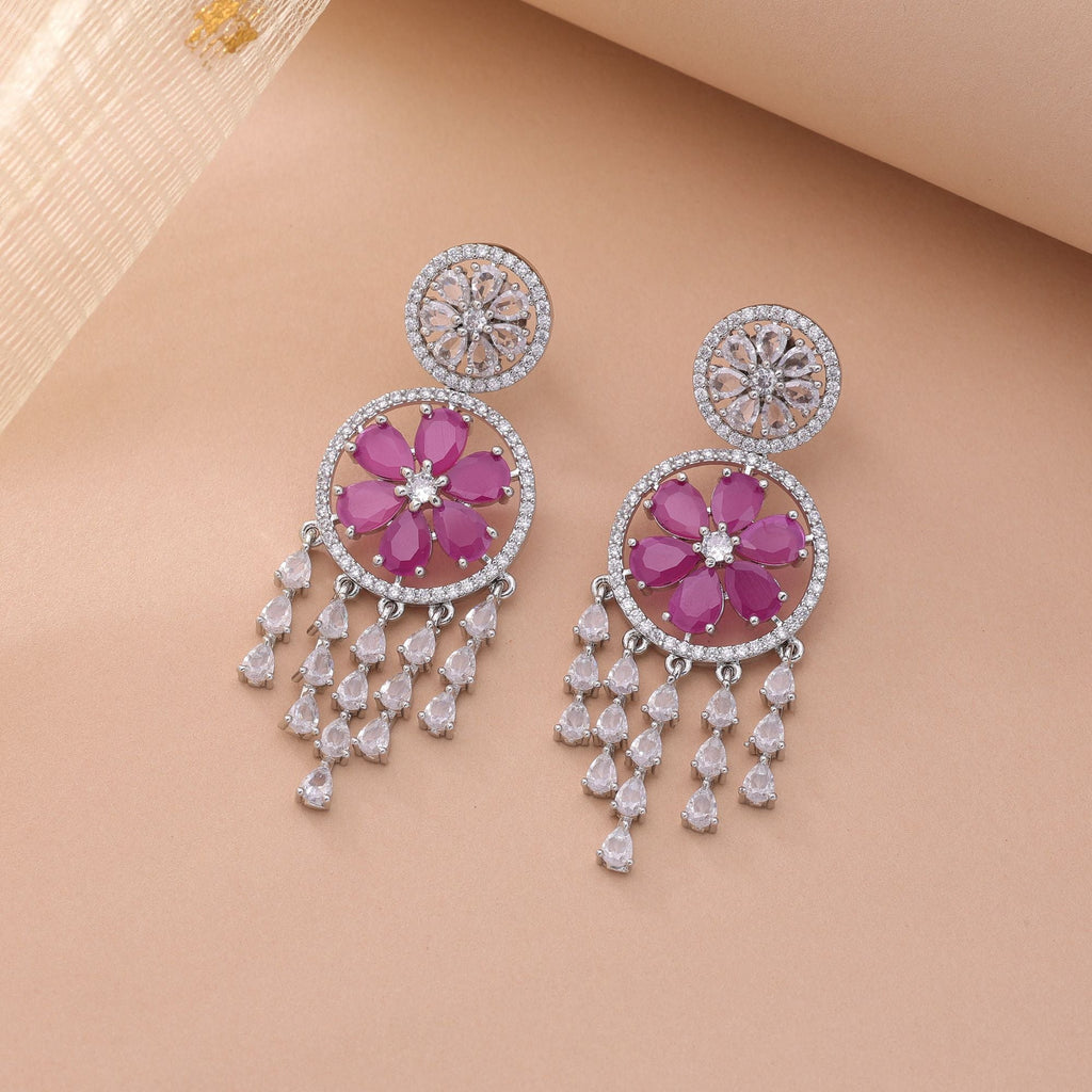 Rani Color American Diamond Earrings