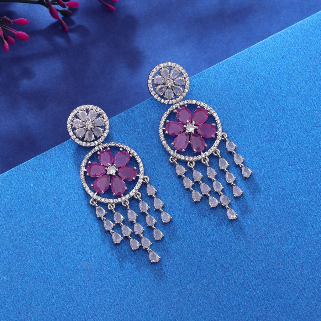 Rani Color American Diamond Earrings