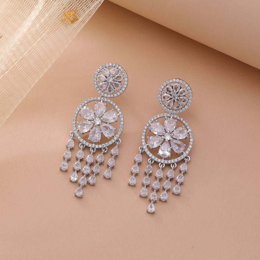 Silver Color Fashion Diamond Earrings