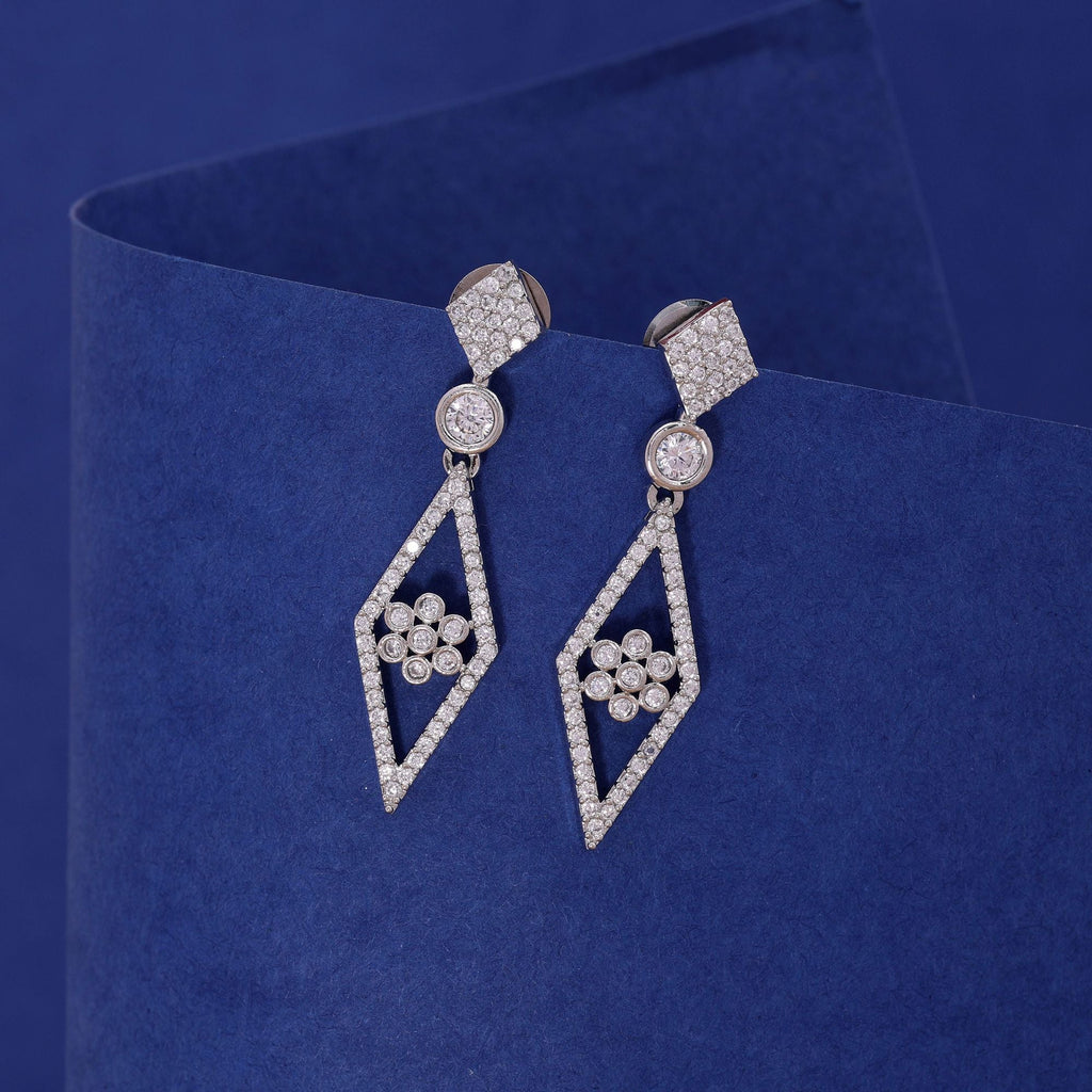 Silver Color Fashion Diamond Earrings