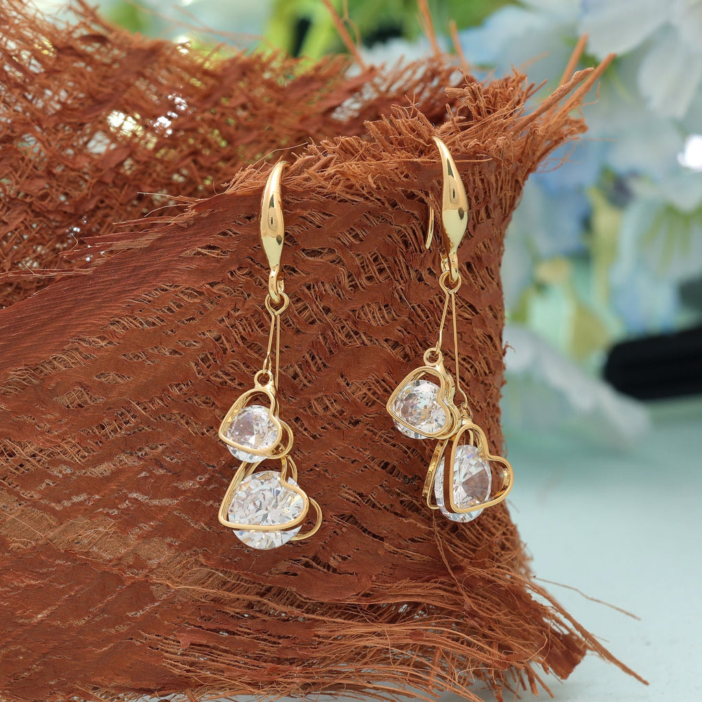 White Color American Diamond Earrings with Sparkling Design