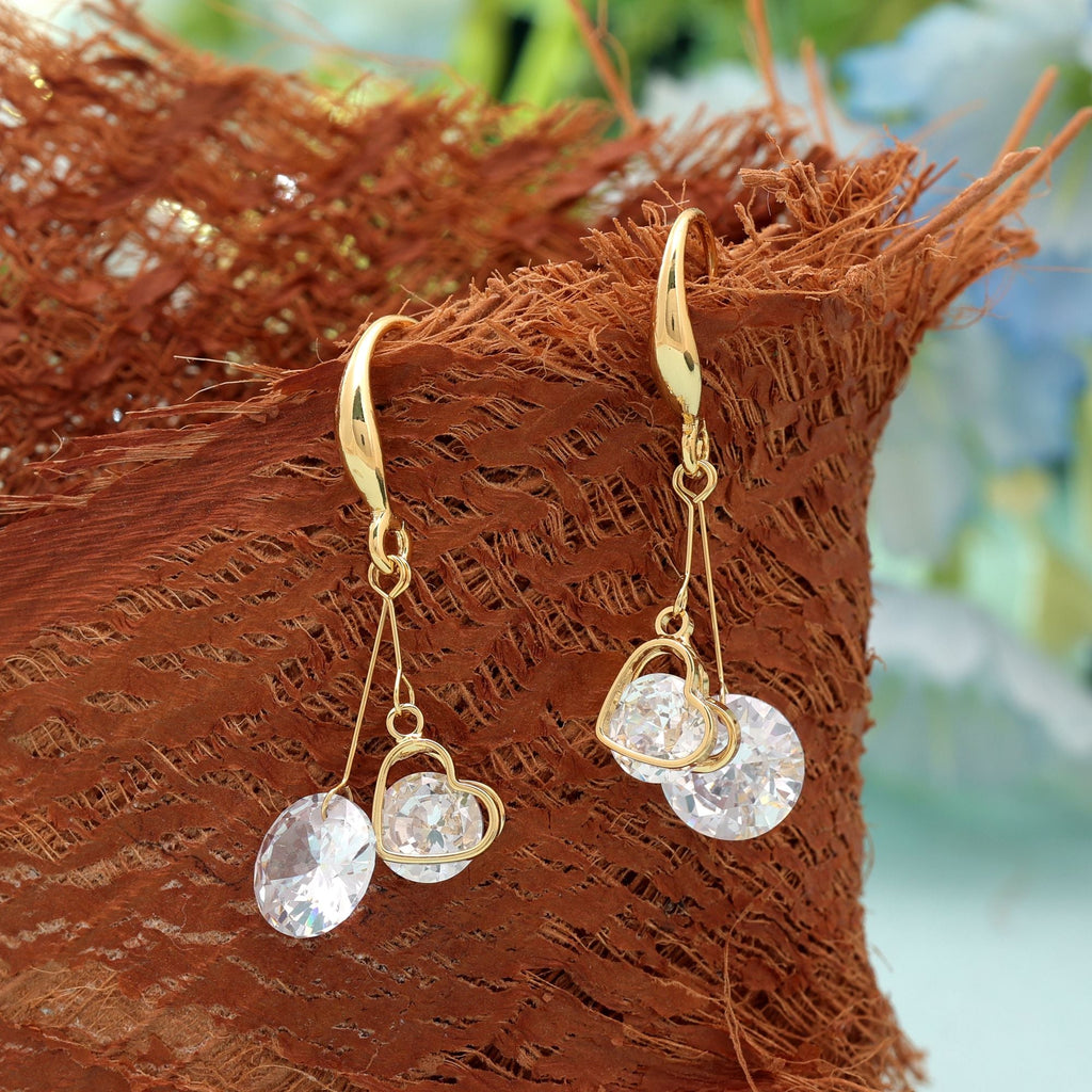 White Color American Diamond Earrings with Elegant Style