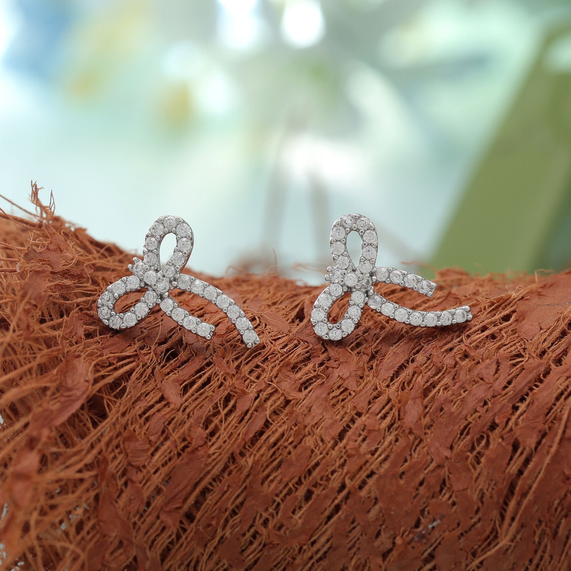 Silver Color American Diamond Earrings with Everyday Style
