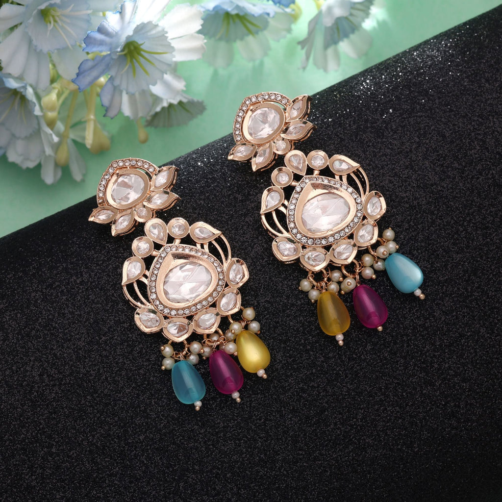 Multi Color American Diamond Earrings Designer Jewelry Style