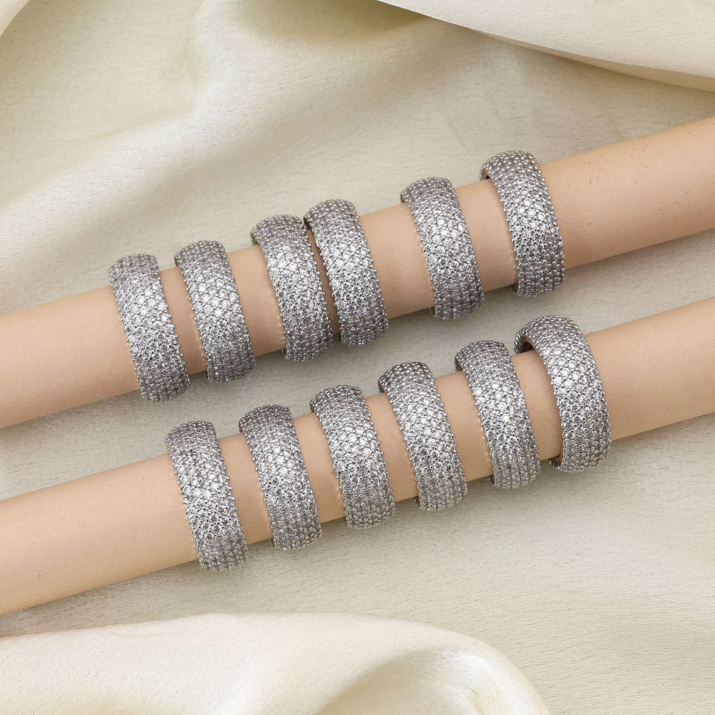Graceful Silver Color Combo Of 12 Pieces Rings Perfect For Party And Special Events