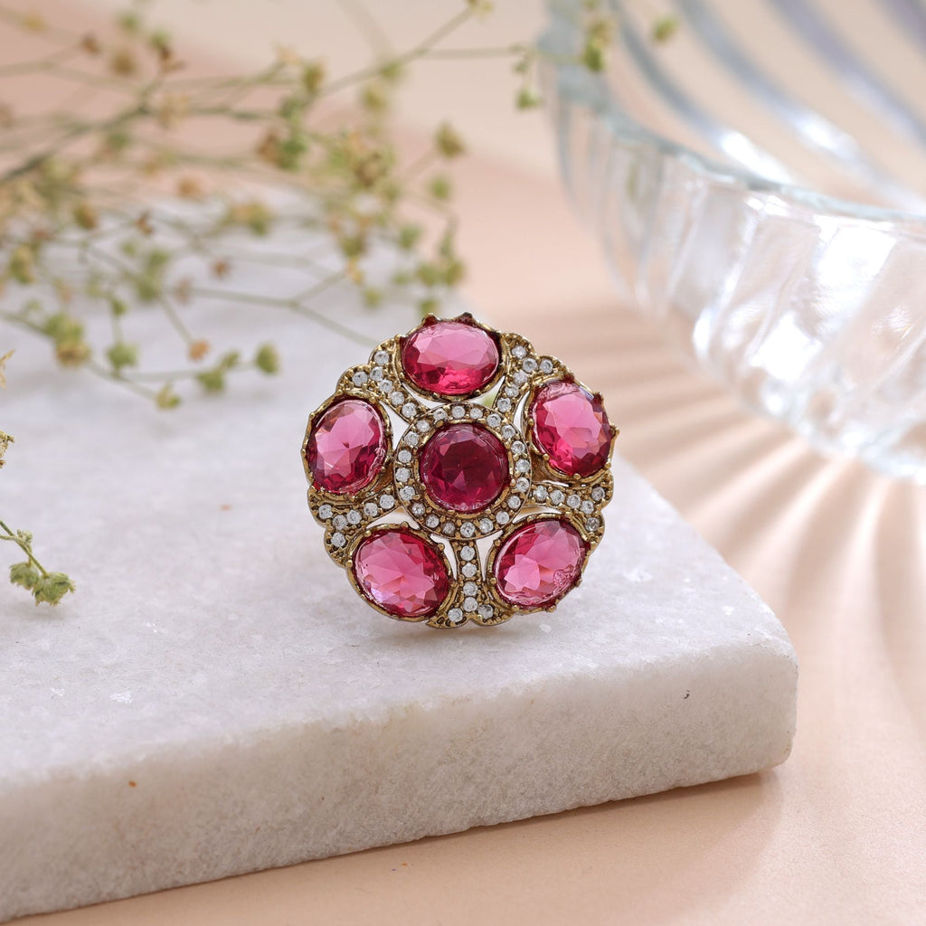 Rani Color American Diamond Ring Designer Party Style
