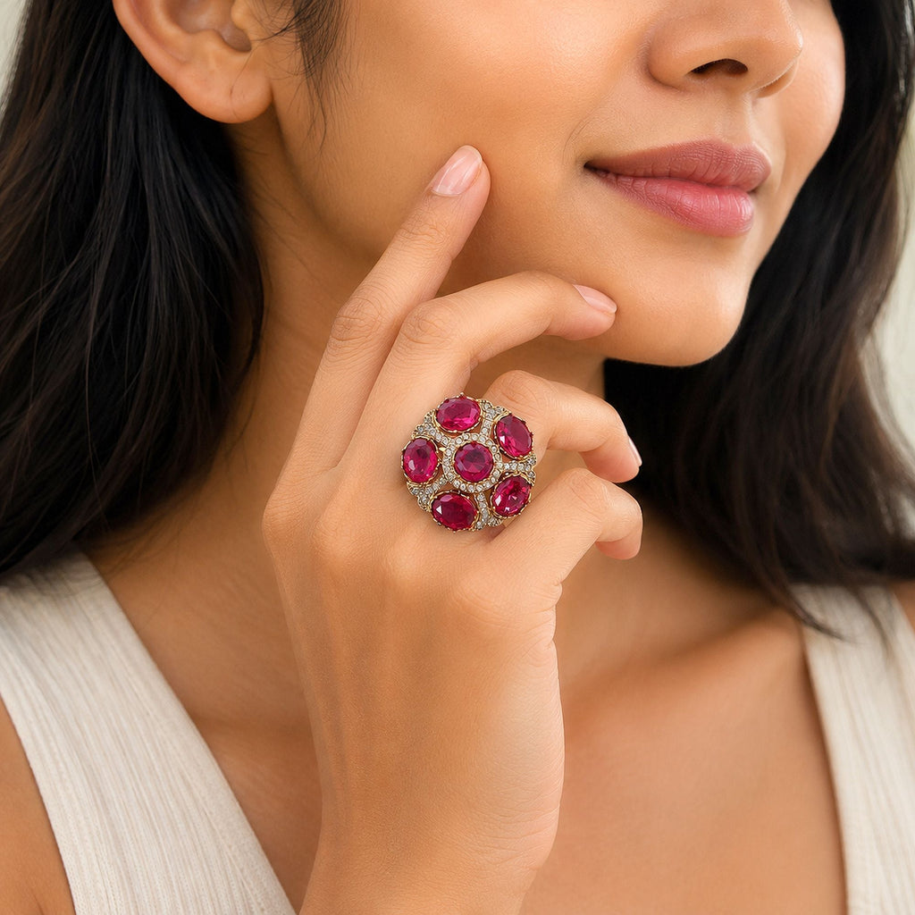 Rani Color American Diamond Ring Designer Party Style