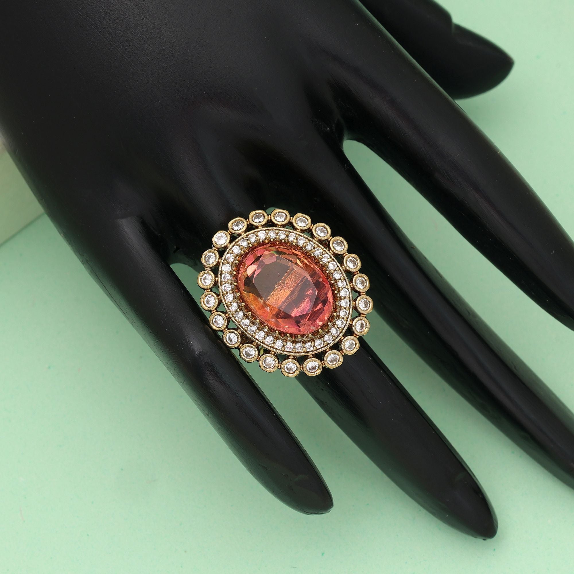 Multi Color American Diamond Ring Vibrant Festive Stylish Jewelry Design Collection