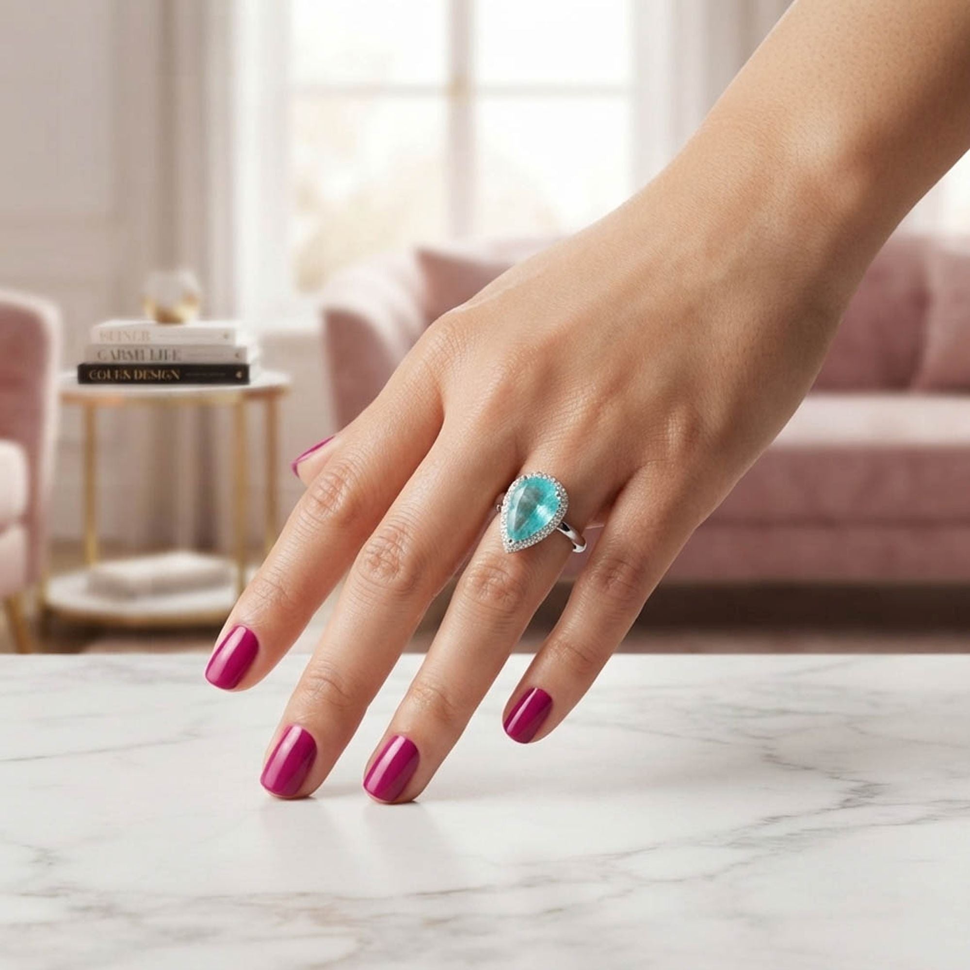 Paris Green Color American Diamond Ring Fashion Appeal