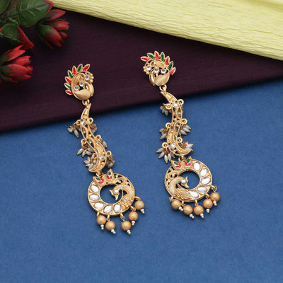 White Color Classic Designer Amrapali Earrings For Women’S Festive Collection