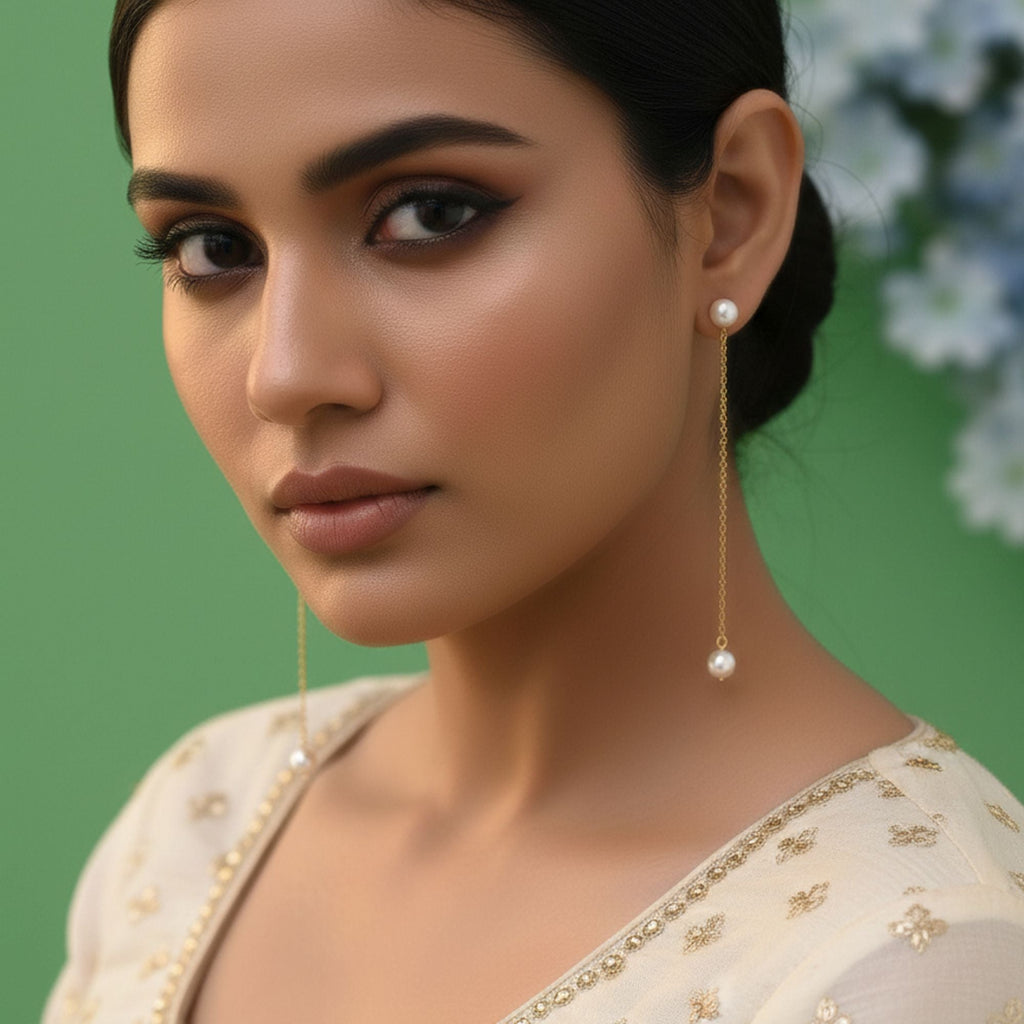 Gold Color Amrapali Earrings Designed With Classic Motifs For Ethnic Elegance