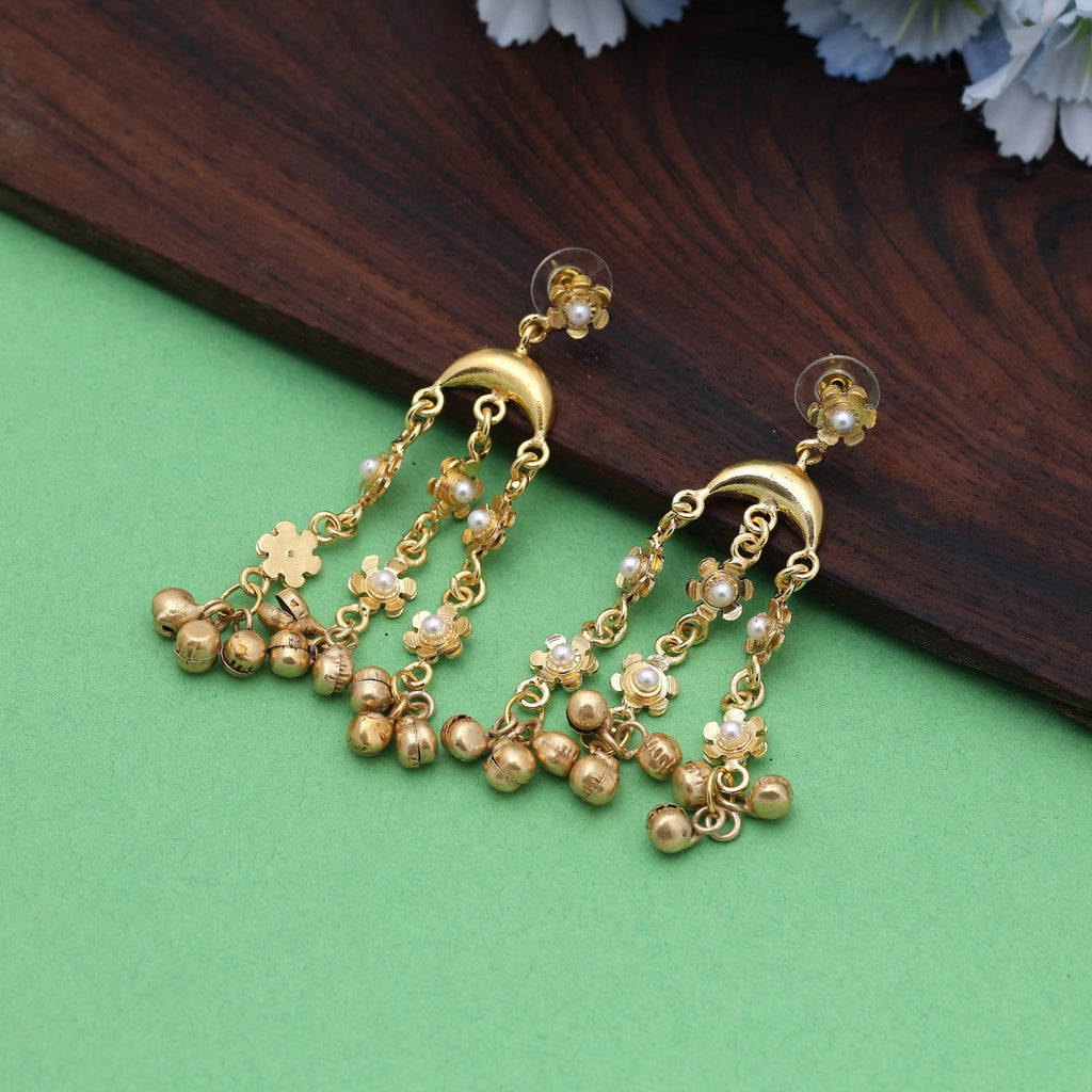 Gold Color Amrapali Earrings Inspired By Heritage Temple Jewelry Craftsmanship