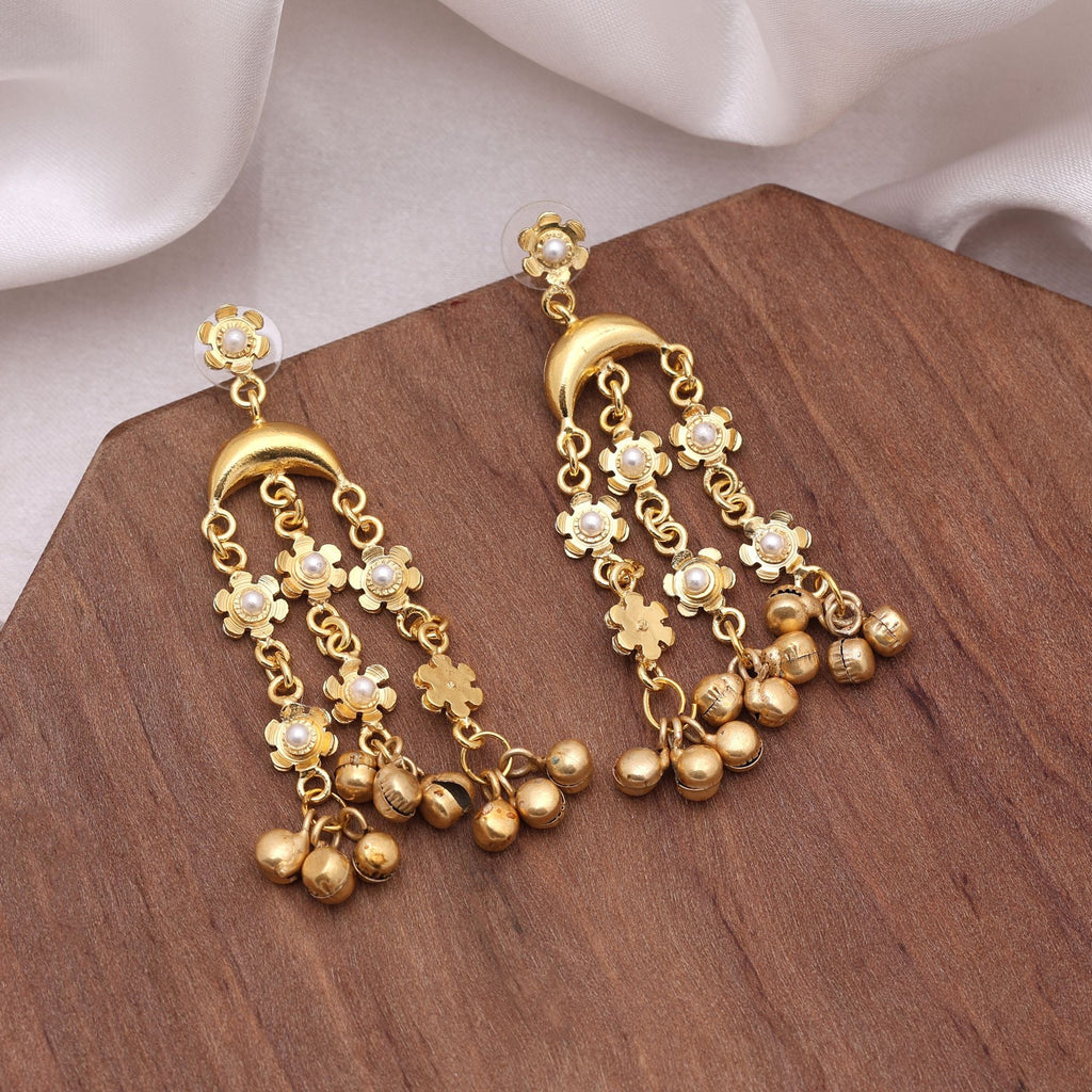 Gold Color Amrapali Earrings Inspired By Heritage Temple Jewelry Craftsmanship