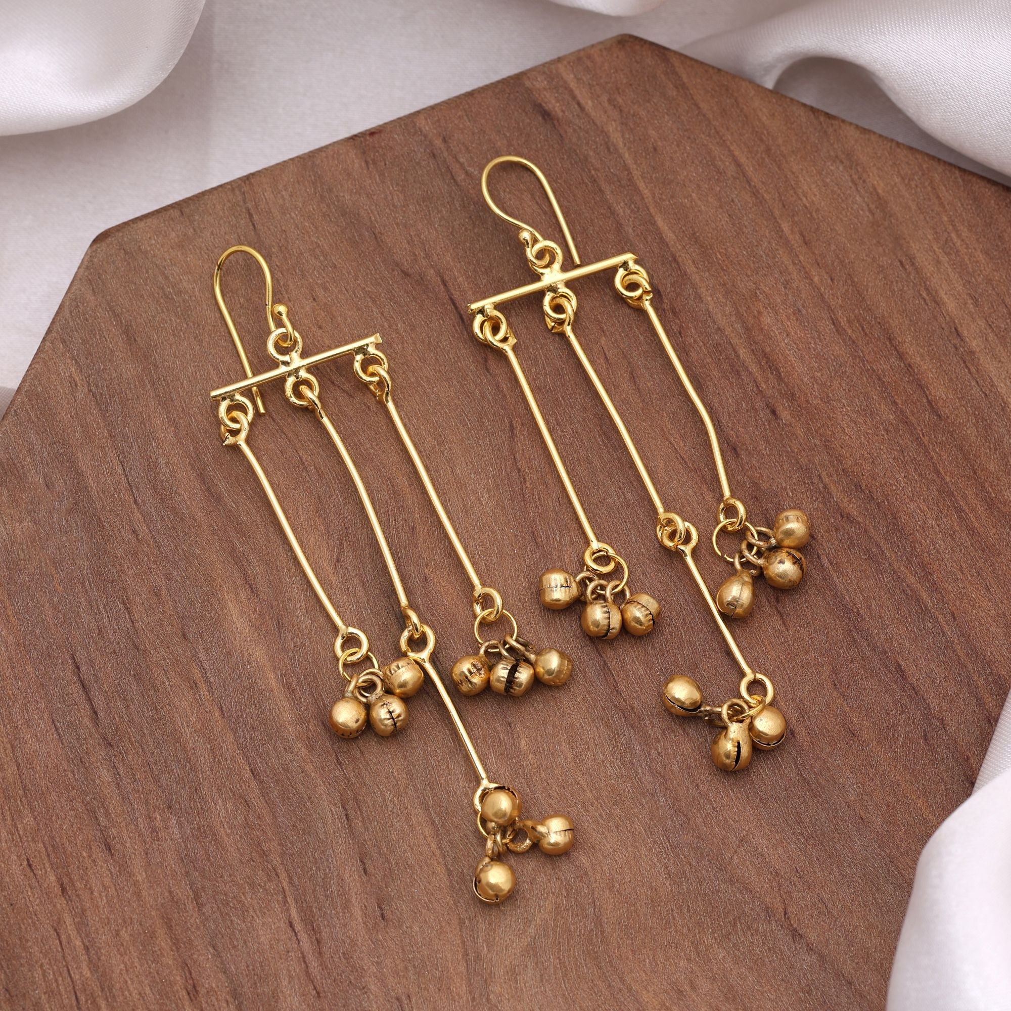 Gold Color Amrapali Earrings Crafted For Festive Wear And Traditional Occasions