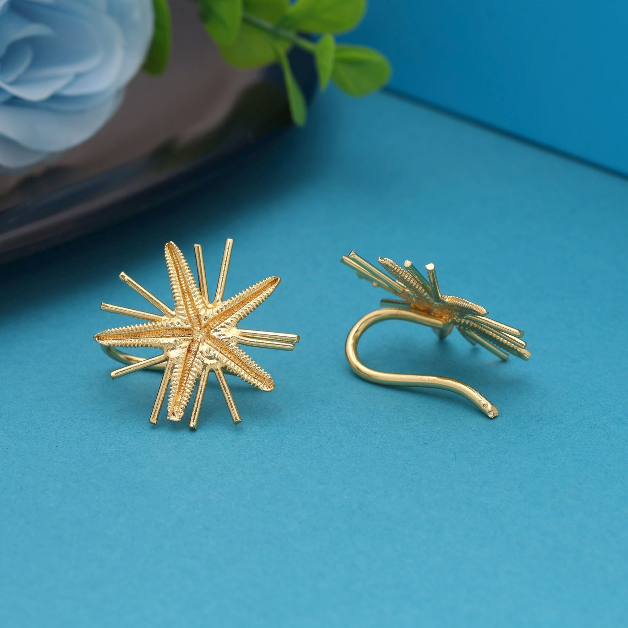 Gold Color Amrapali Earrings Designed For Pairing With Sarees And Lehengas