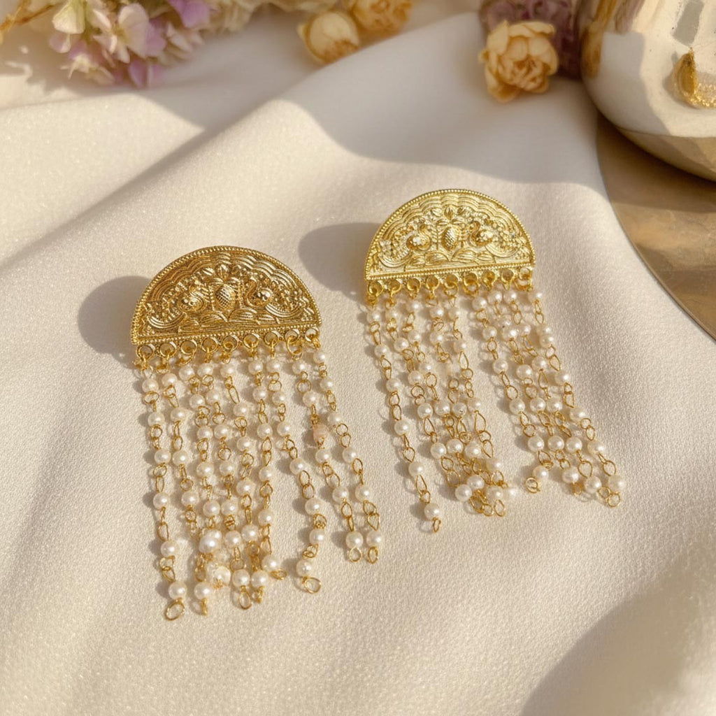 White Color Traditional Amrapali Earrings