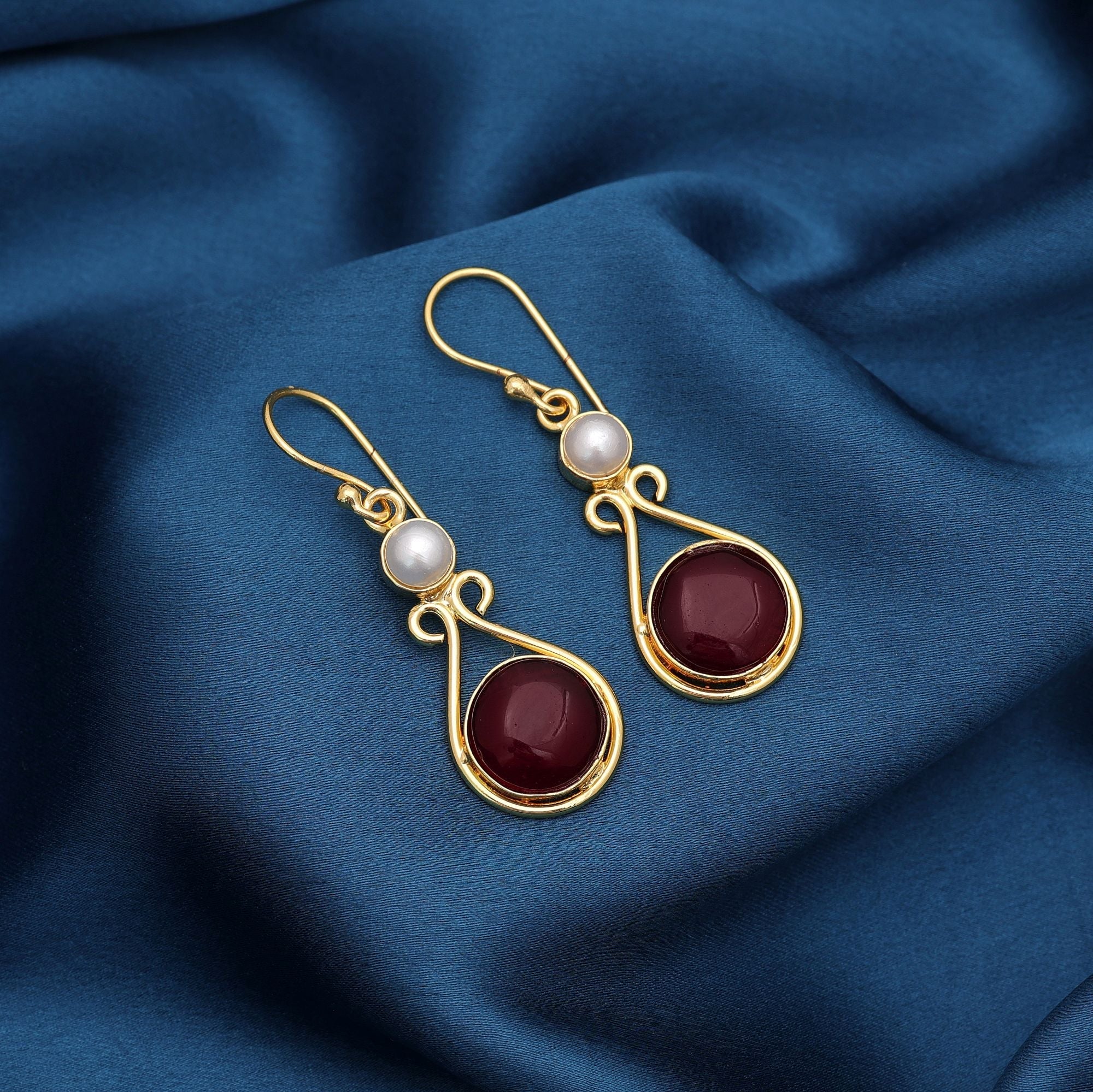 Maroon Color Amrapali Earrings Wedding Party Wear Design
