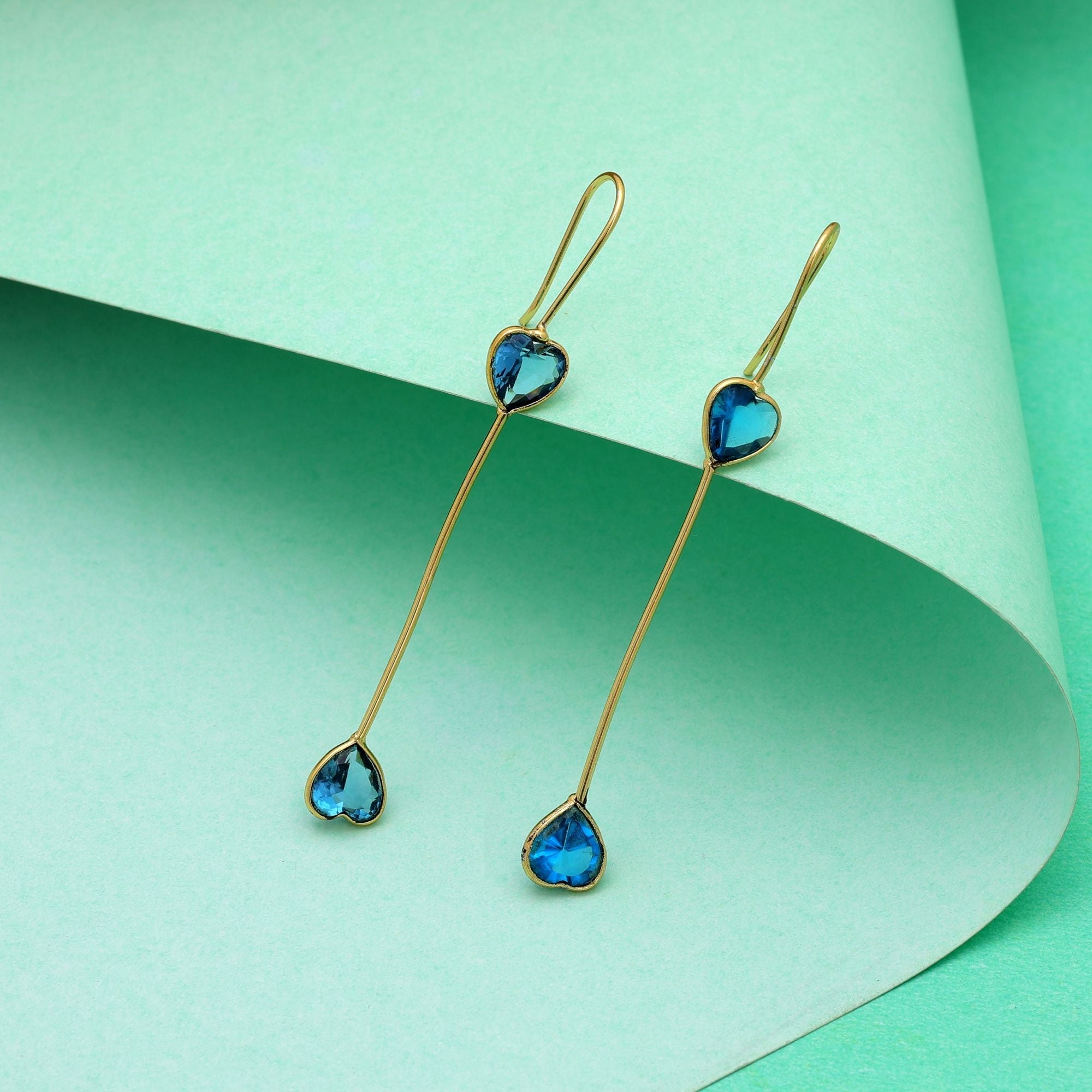 Turquoise Blue Color Amrapali Earrings Ethnic Party Wear