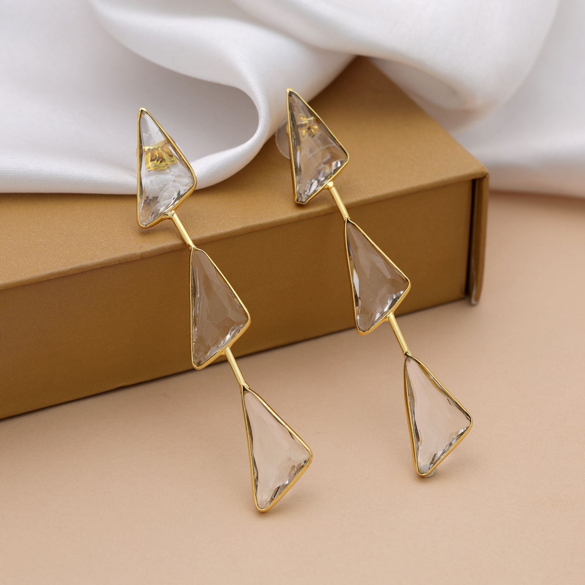 White Color Amrapali Earrings Traditional Royal Design