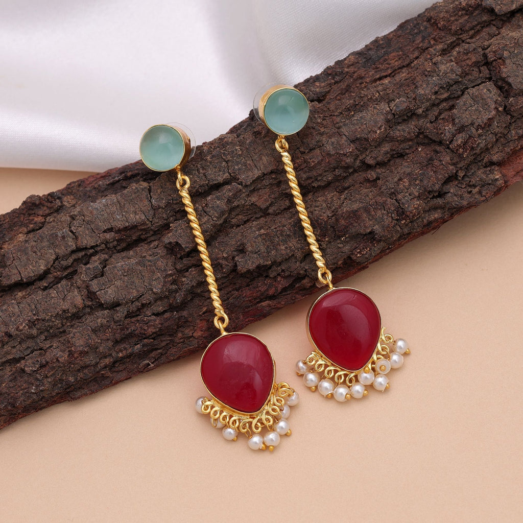 Maroon Color Amrapali Earrings Traditional Wedding Fashion
