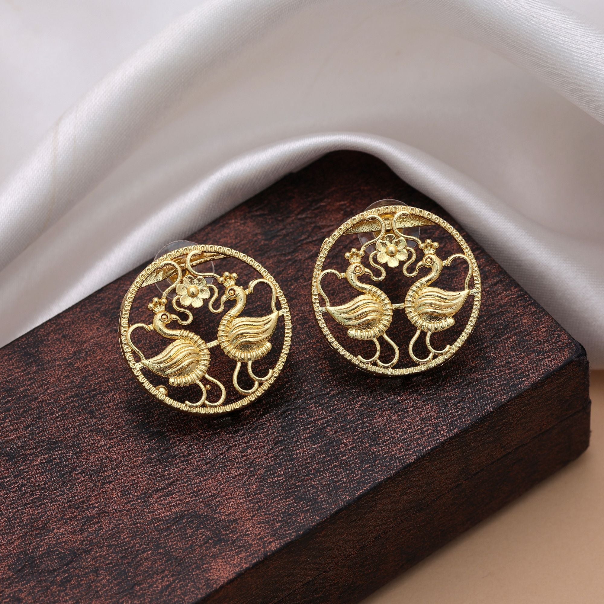 Gold Color Amrapali Earrings Luxurious Bridal Jewelry