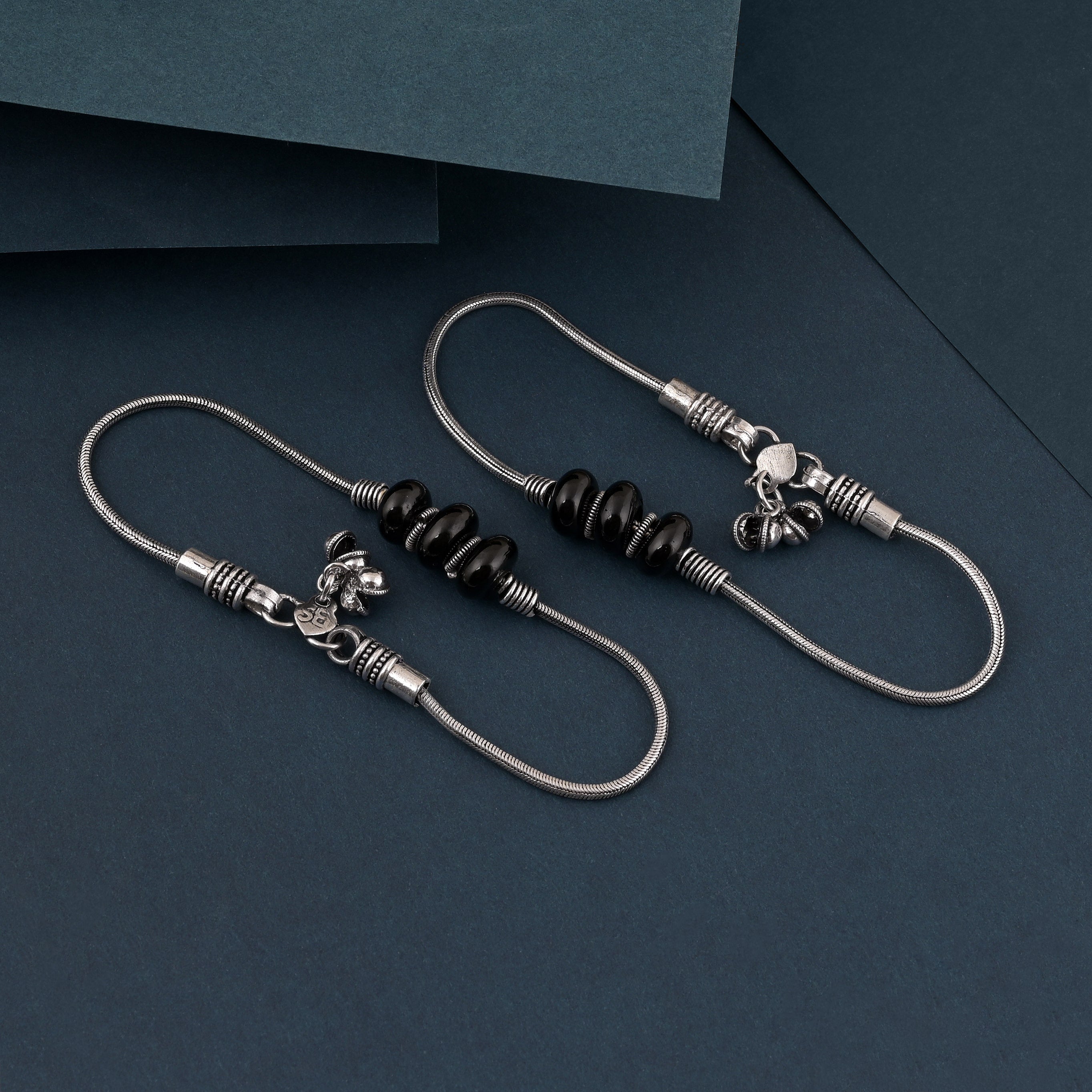 Trendy Black Color Oxidised Anklet Perfect For Indo-Western Outfits