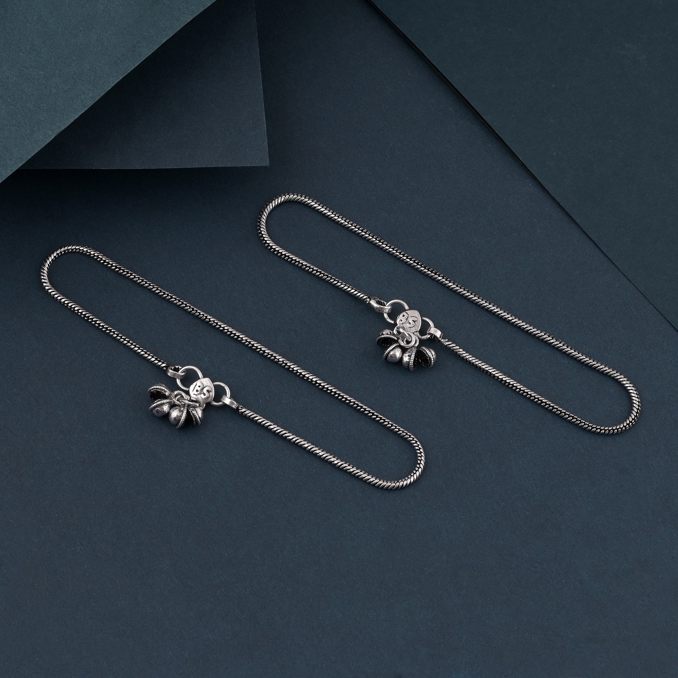 Handmade Silver Color Oxidised Anklet With Fine Detailing And Comfortable Fit