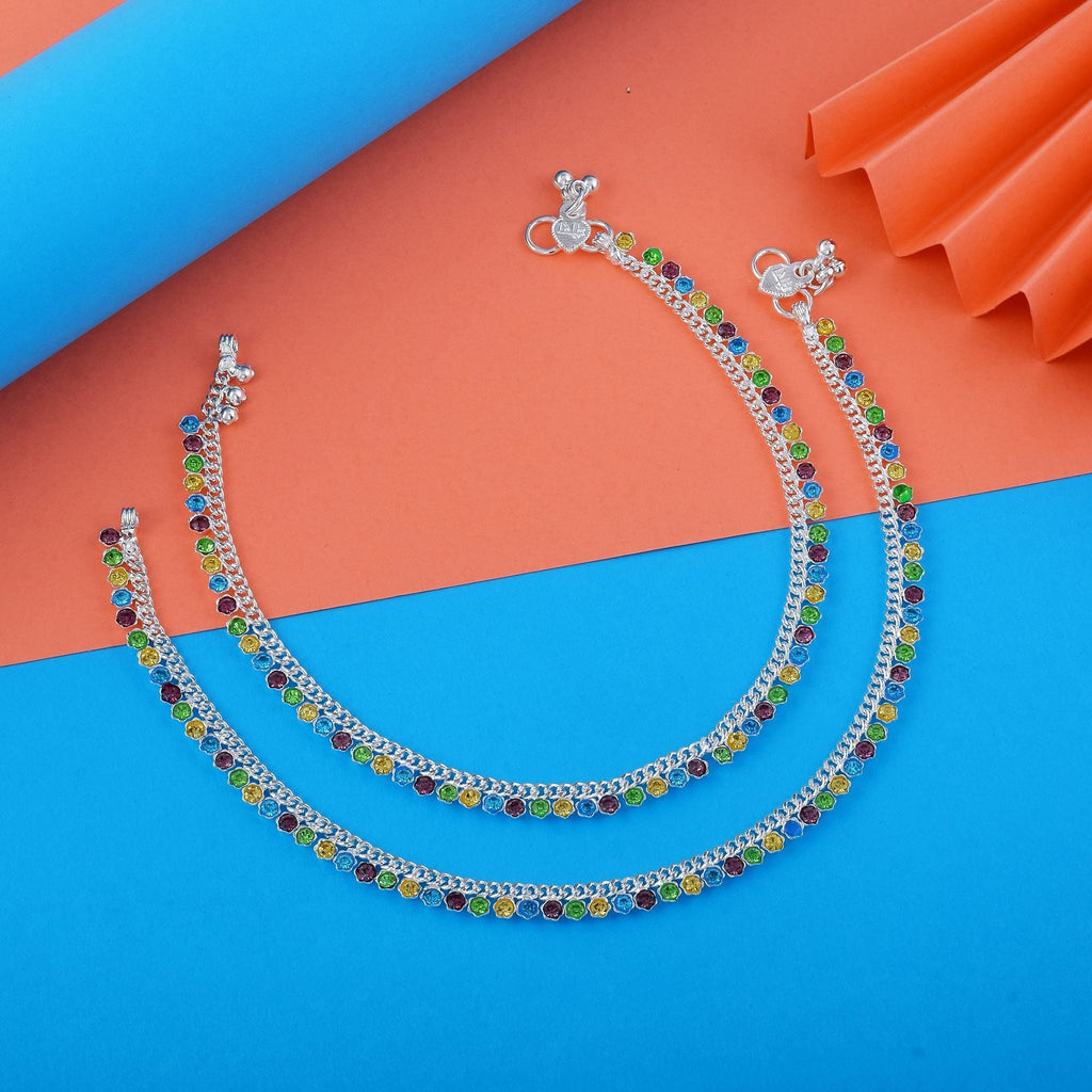 Unique Multi Color Anklets Designed with Fine Detailing for Women’s Elegant Jewelry Styling