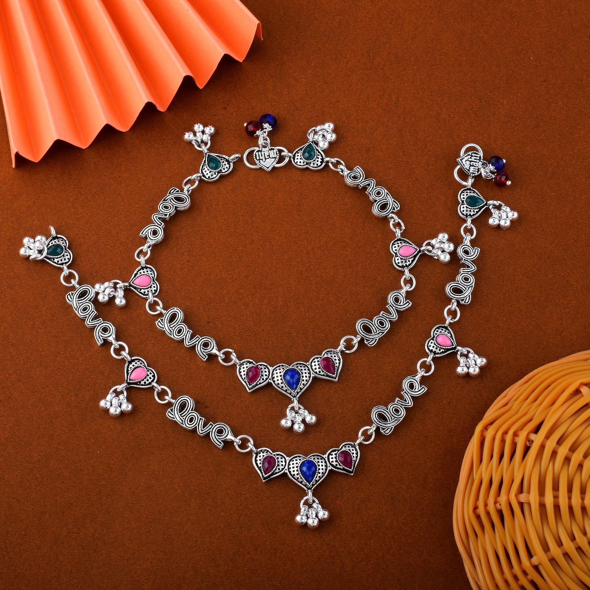 Exclusive Multi Color Oxidised Anklet Designed For Women’S Festive Outfits And Traditional Daily Wear