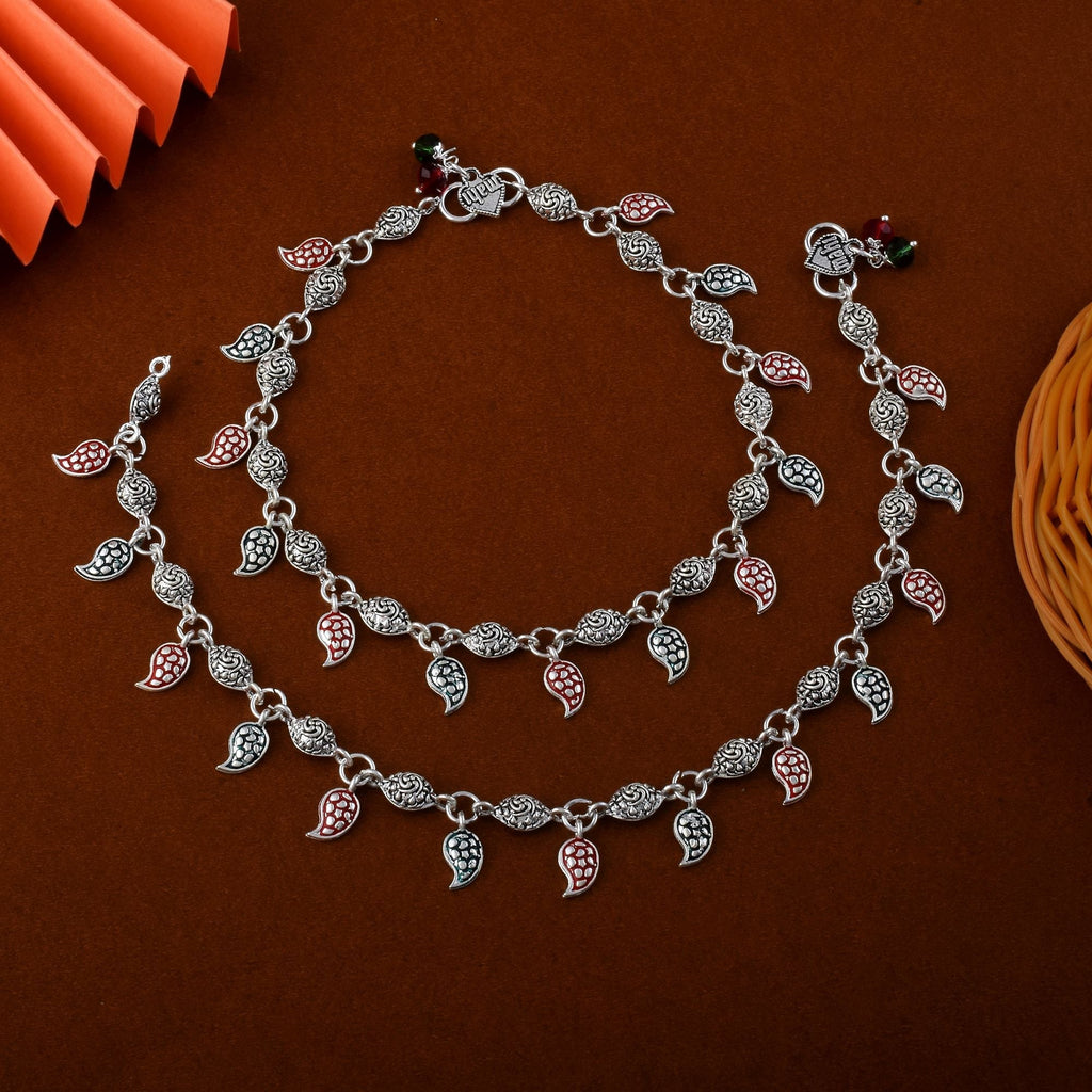 Stylish Multi Color Oxidised Anklet Perfect For Weddings, Parties, And Traditional Cultural Functions