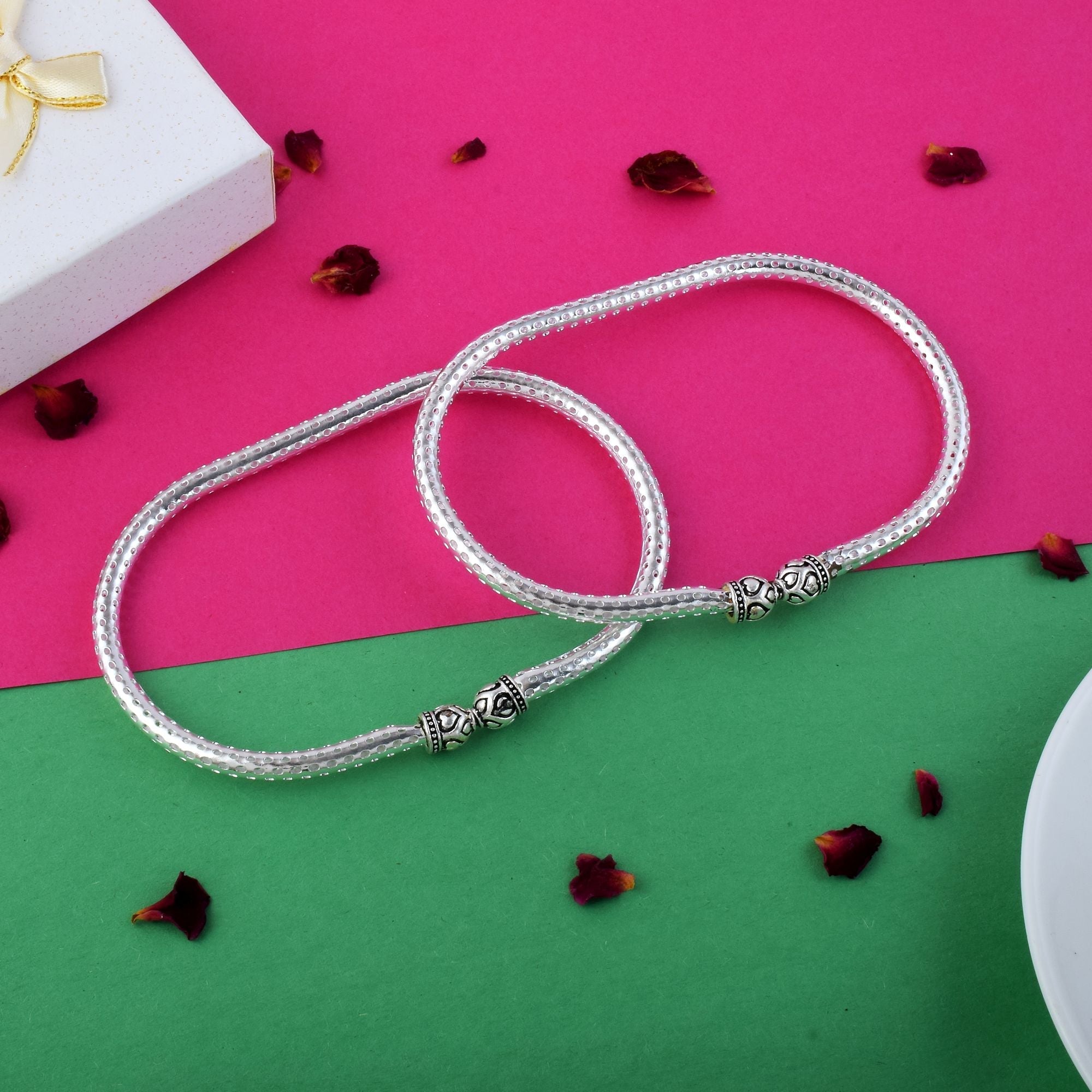 Gorgeous Silver Color Oxidised Anklet Perfect For Festivals, Cultural Celebrations, And Traditional Jewelry