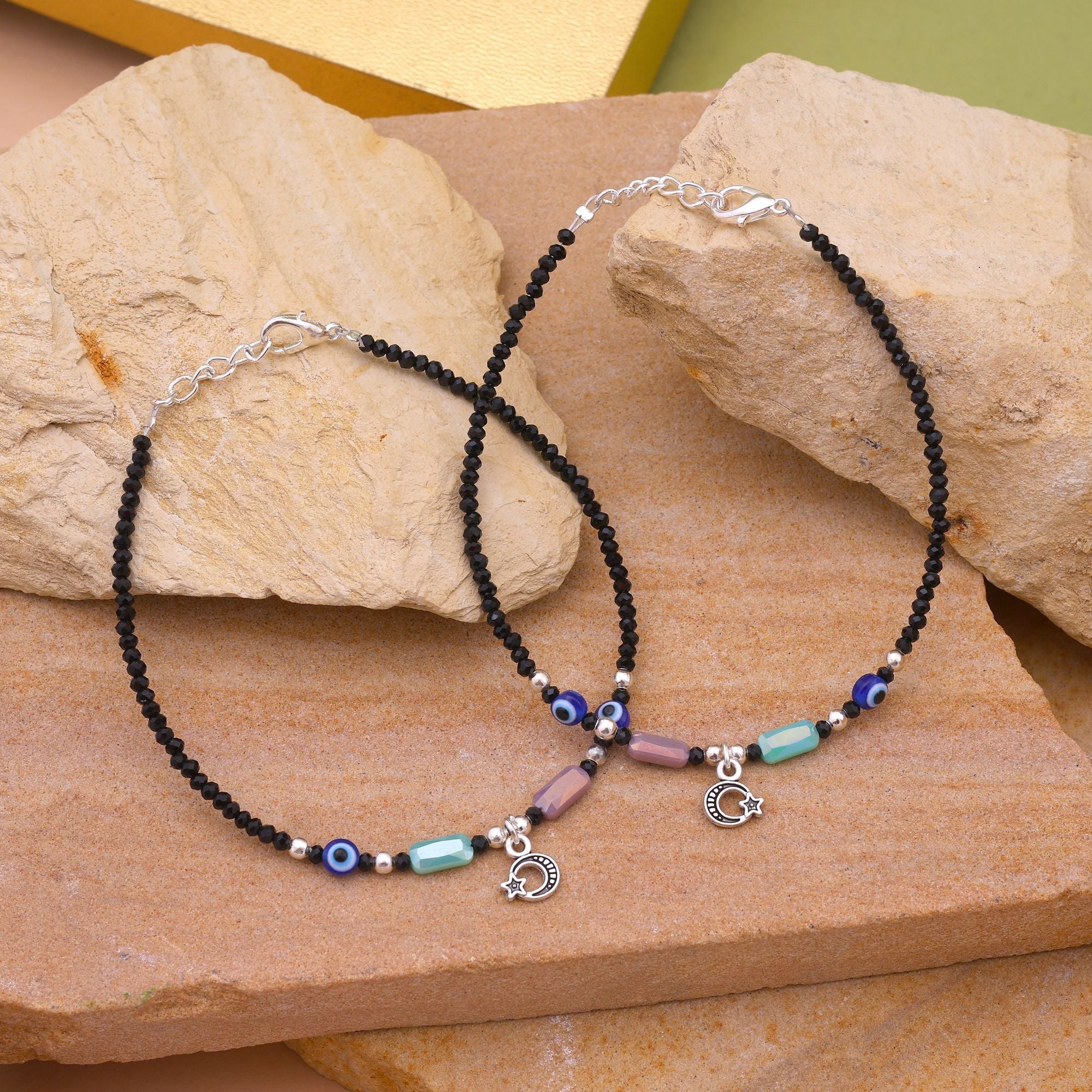 Stylish Assorted Color Anklet With Multicolor Beads Perfect For Festivals And Daily Wear