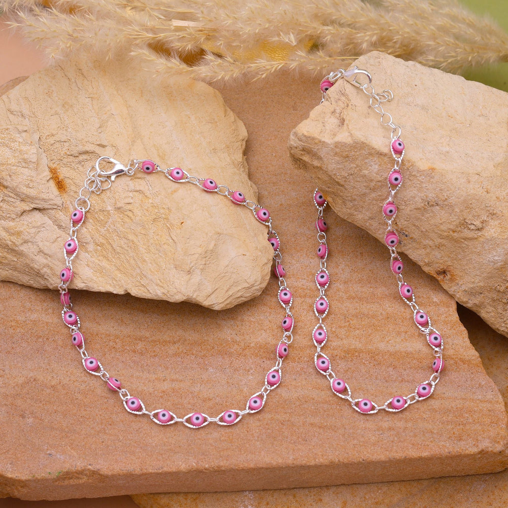 Beautiful Pink Color Anklet With Delicate Beads Perfect For Party, Wedding, And Gifting