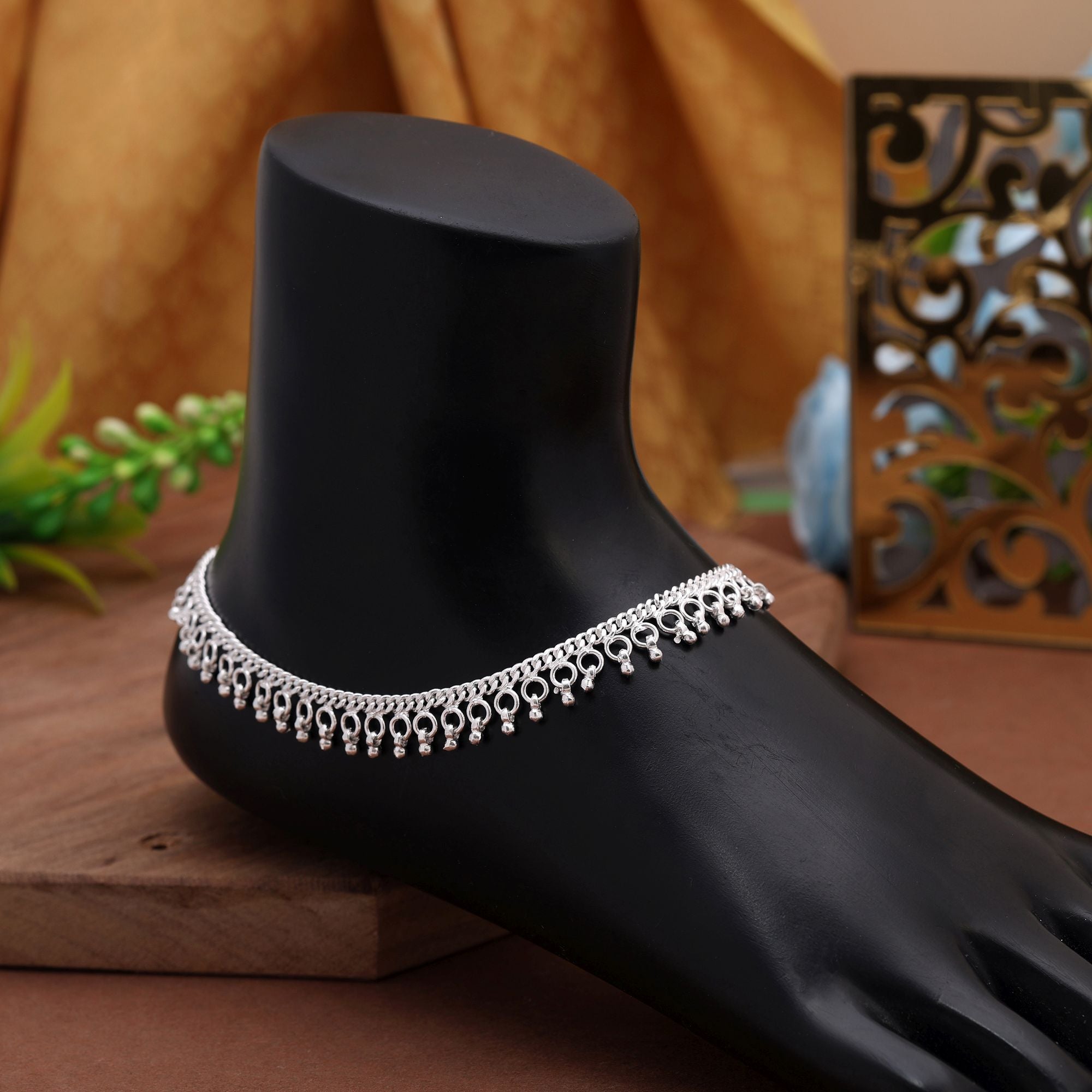 Silver Traditional Everyday Anklet