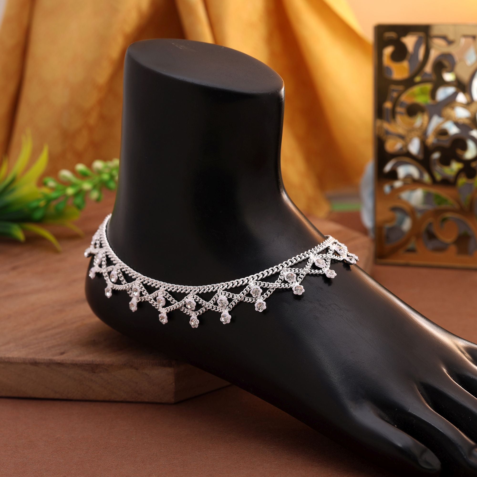 Silver Festive & Casual Wear Anklet