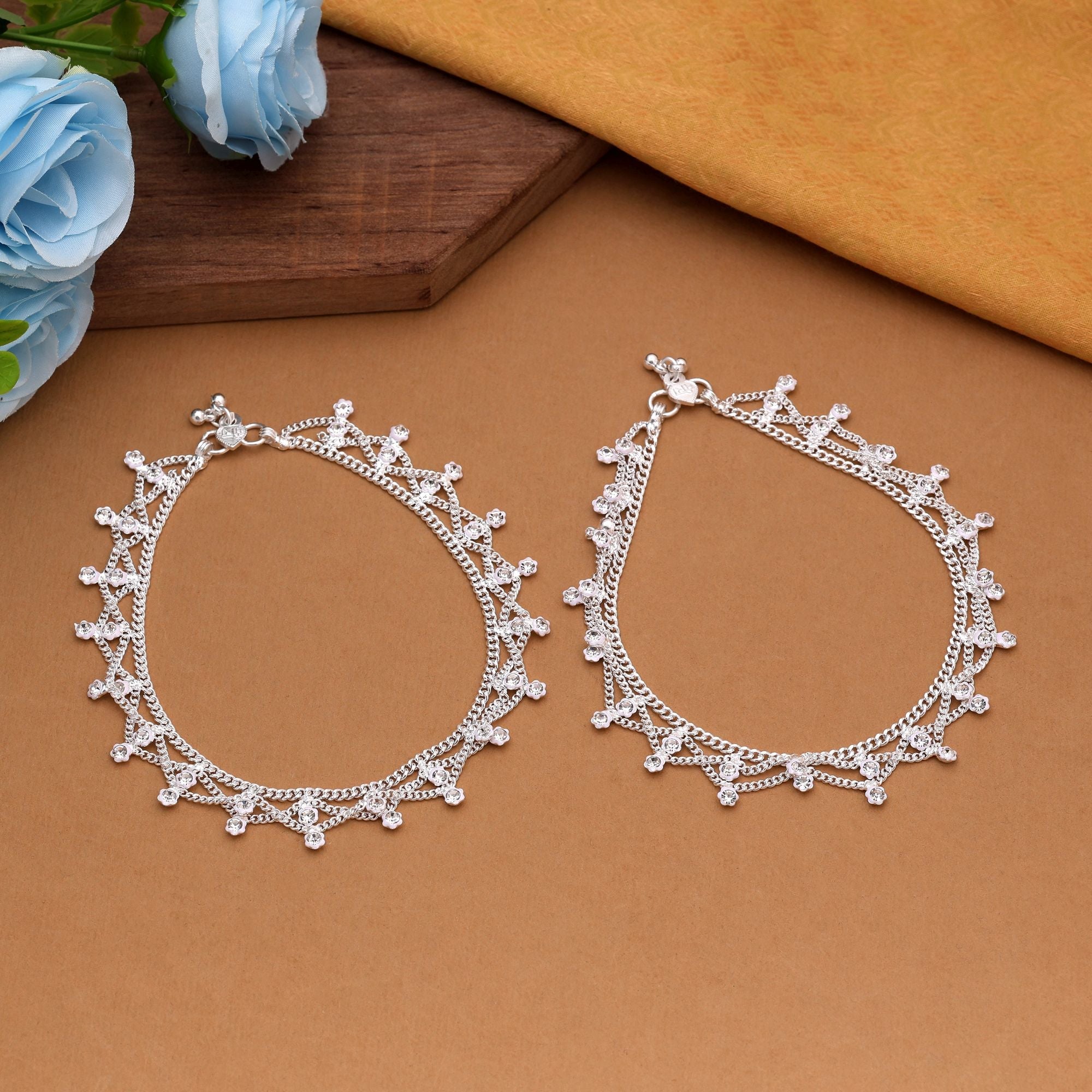 Silver Festive & Casual Wear Anklet