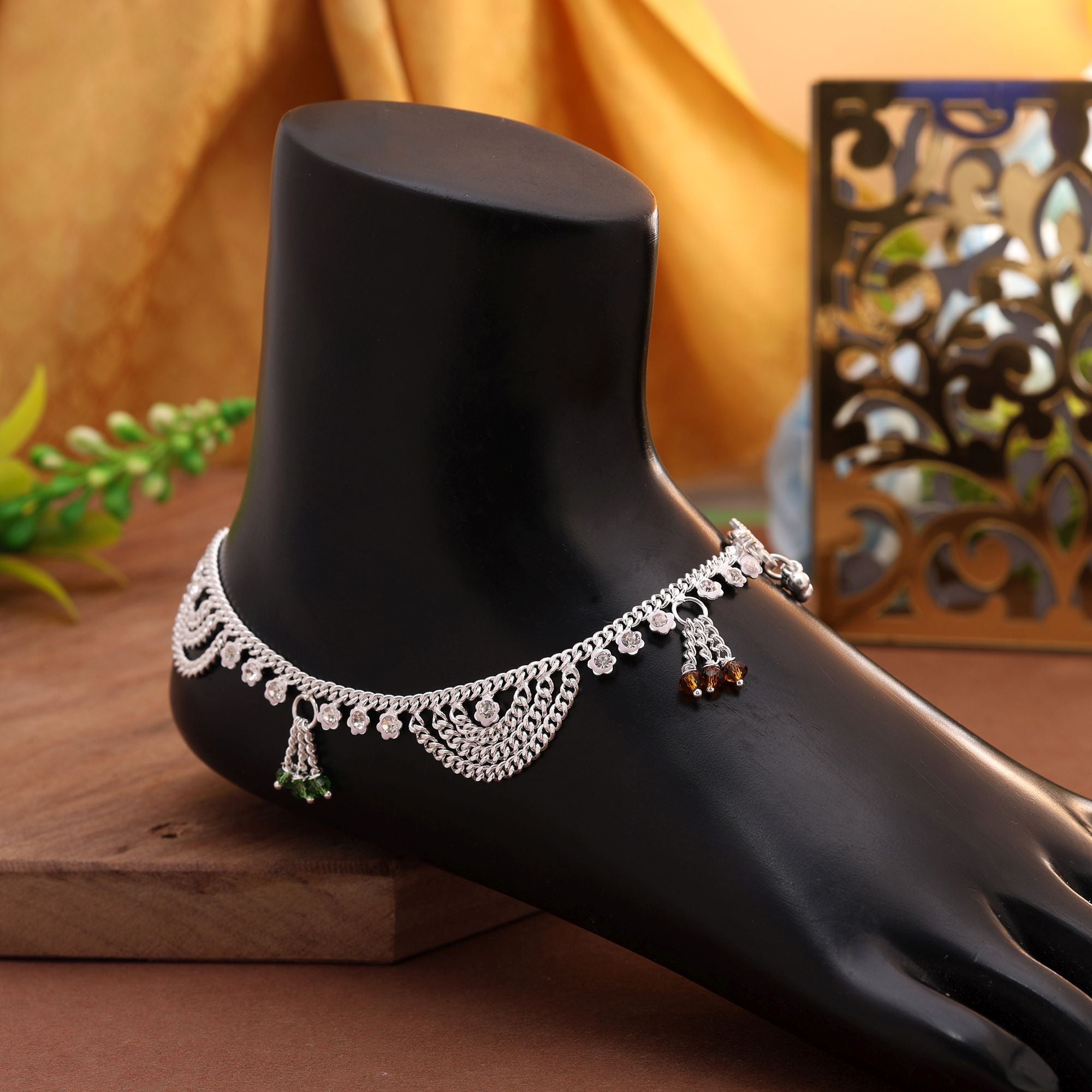 Vibrant Multi-Color Cultural Anklet