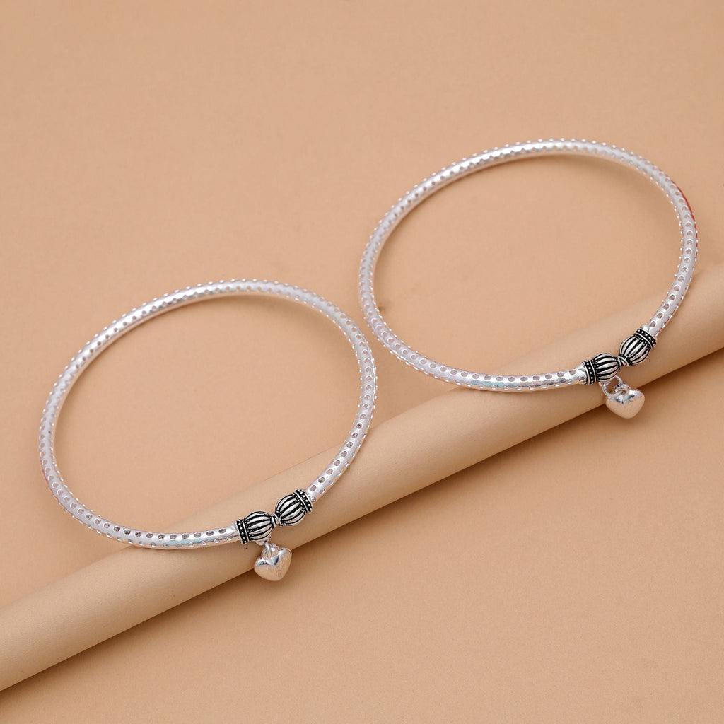 Silver Oxidised Anklet - Traditional Daily