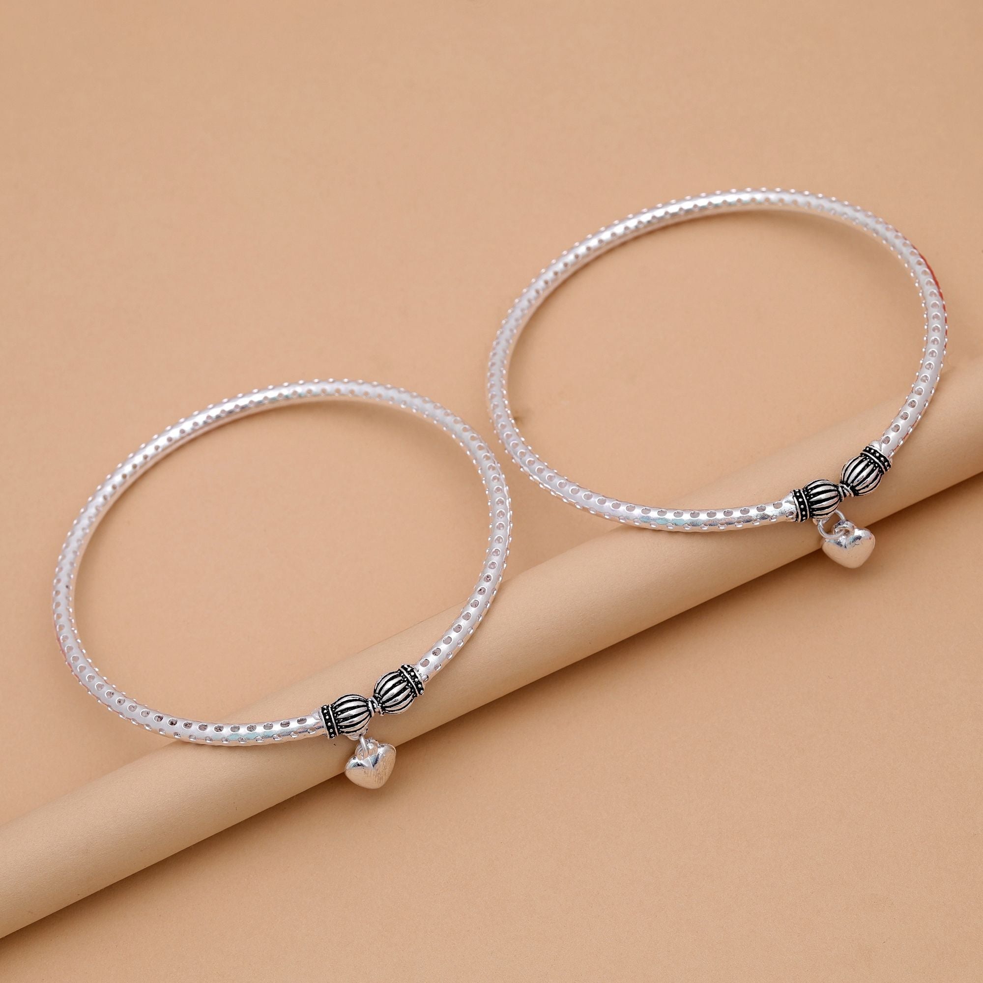 Silver Oxidised Anklet - Traditional Daily