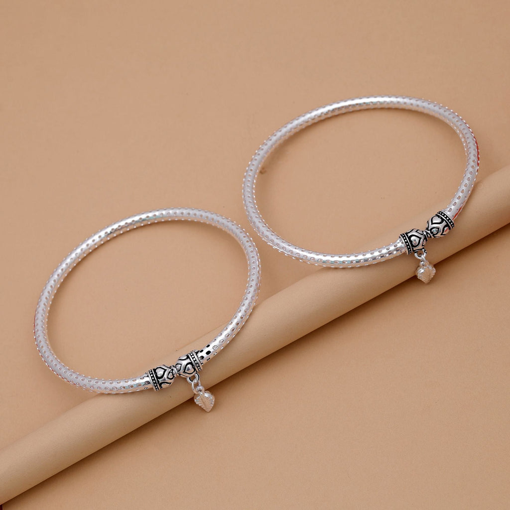 Silver Oxidised Anklet - Women's Fashion
