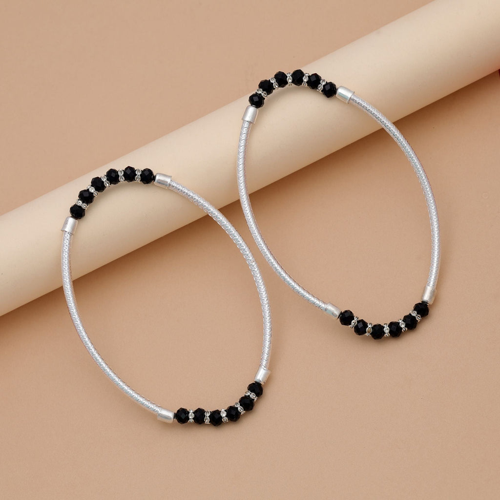 Black Oxidised Anklet - Boho Style