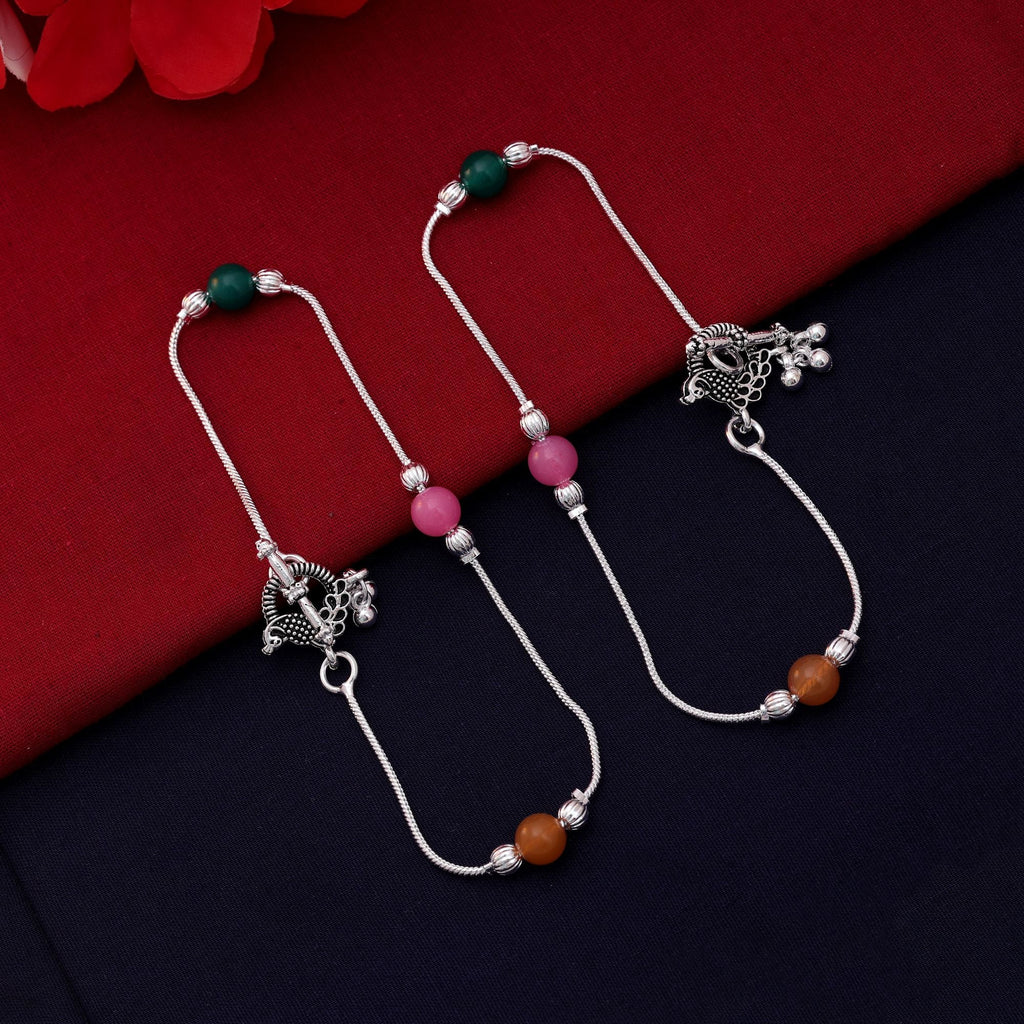 Multi-Color Oxidised Anklet - Daily Wear