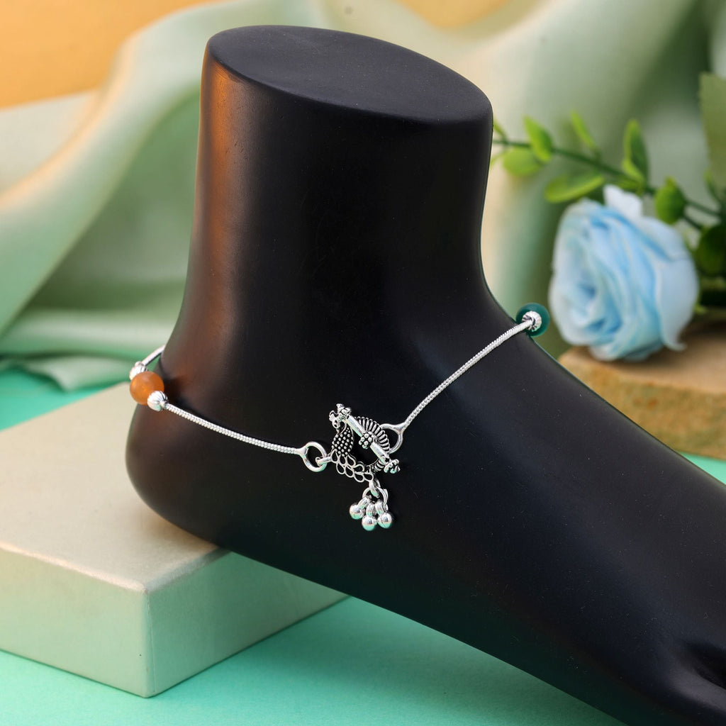 Multi-Color Oxidised Anklet - Daily Wear