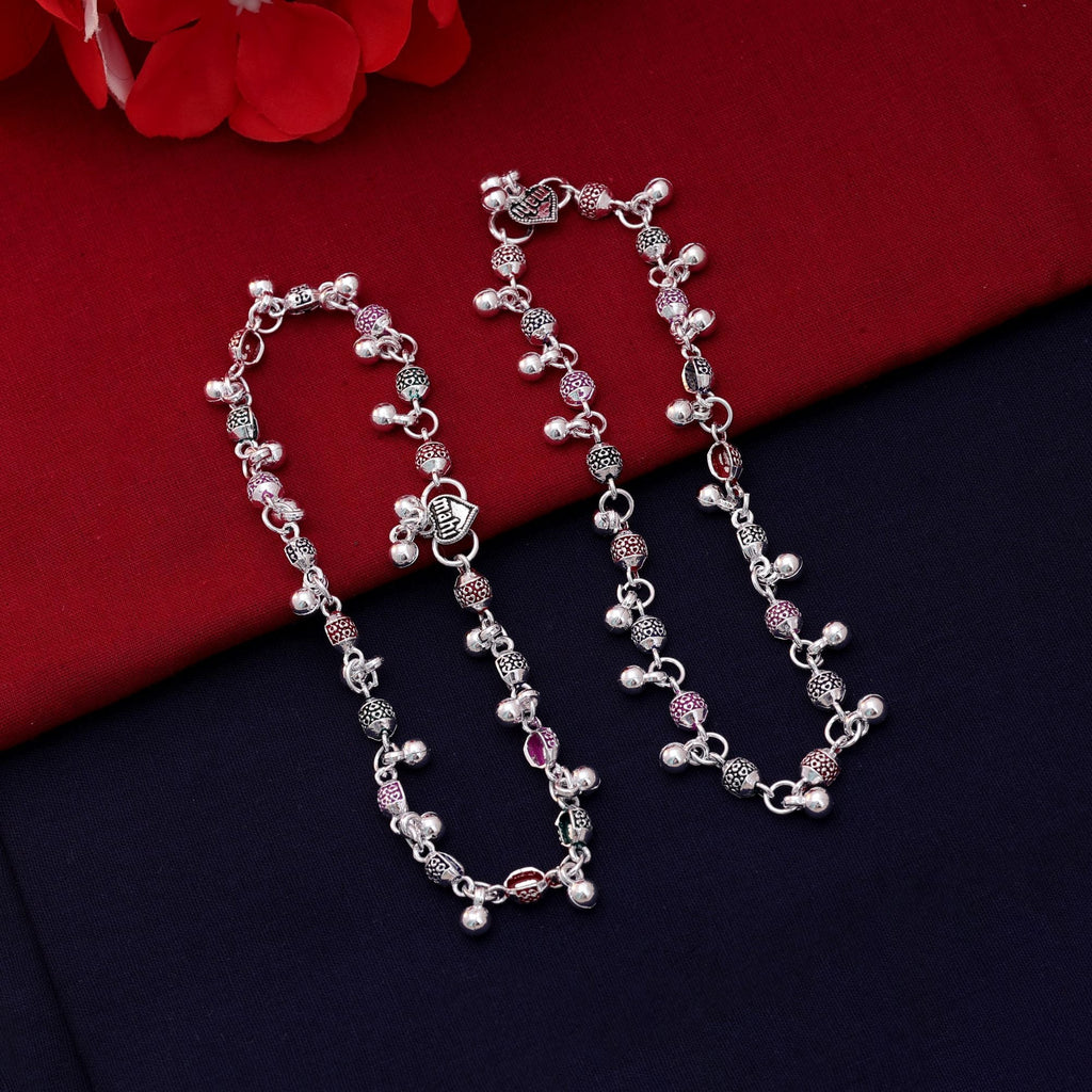 Multi-Color Oxidised Anklet - Party Styling
