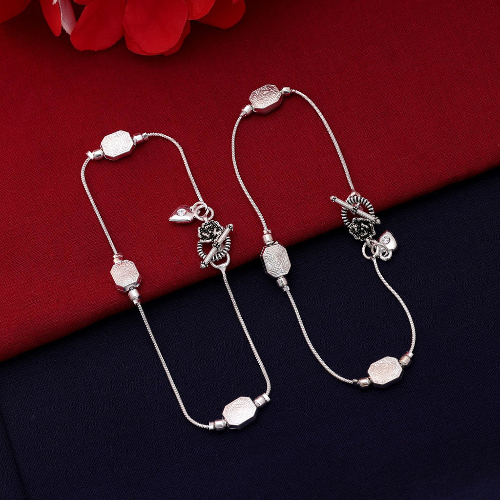 Silver Oxidised Anklet - Traditional Party