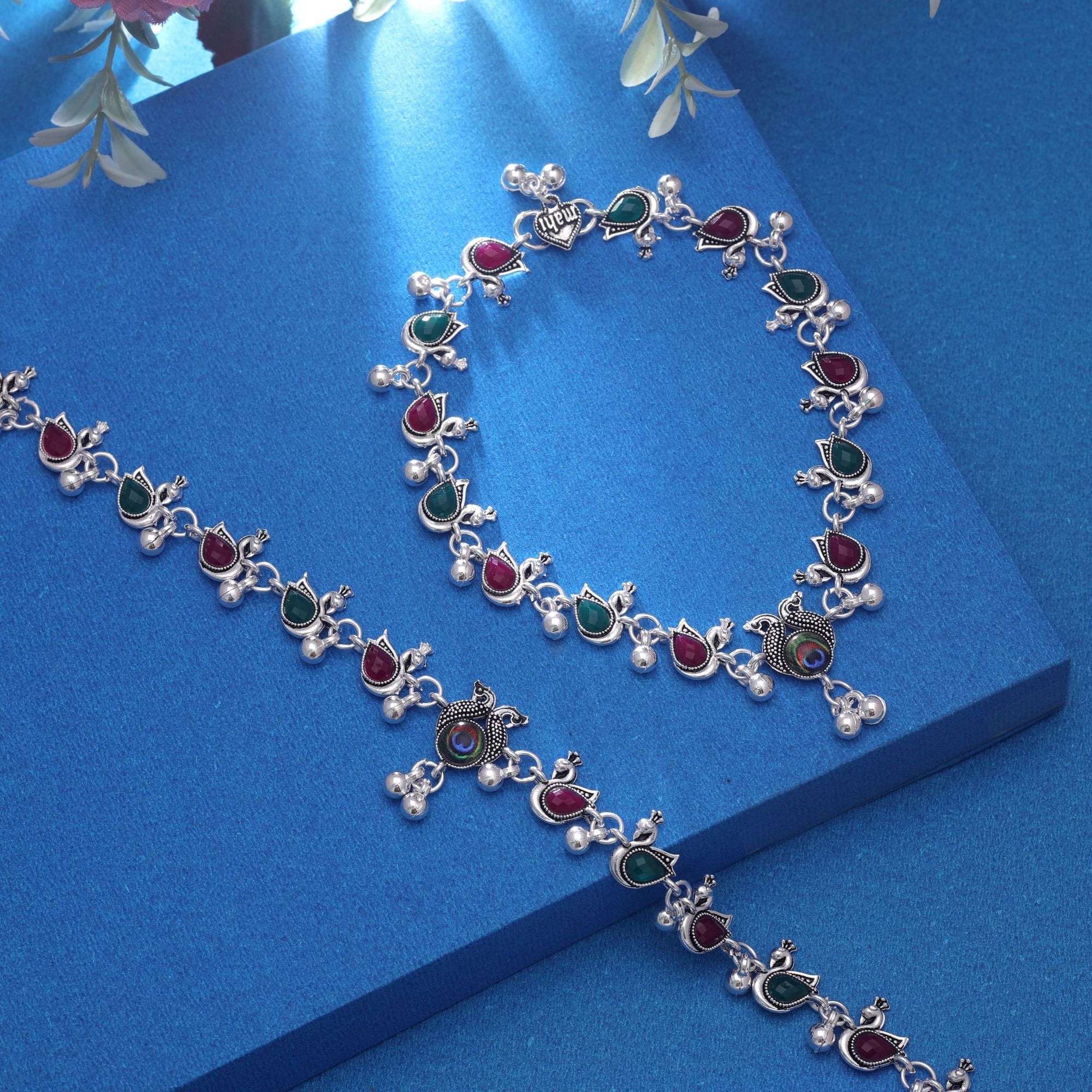 Multi Color Oxidised Anklet – Traditional Fashion