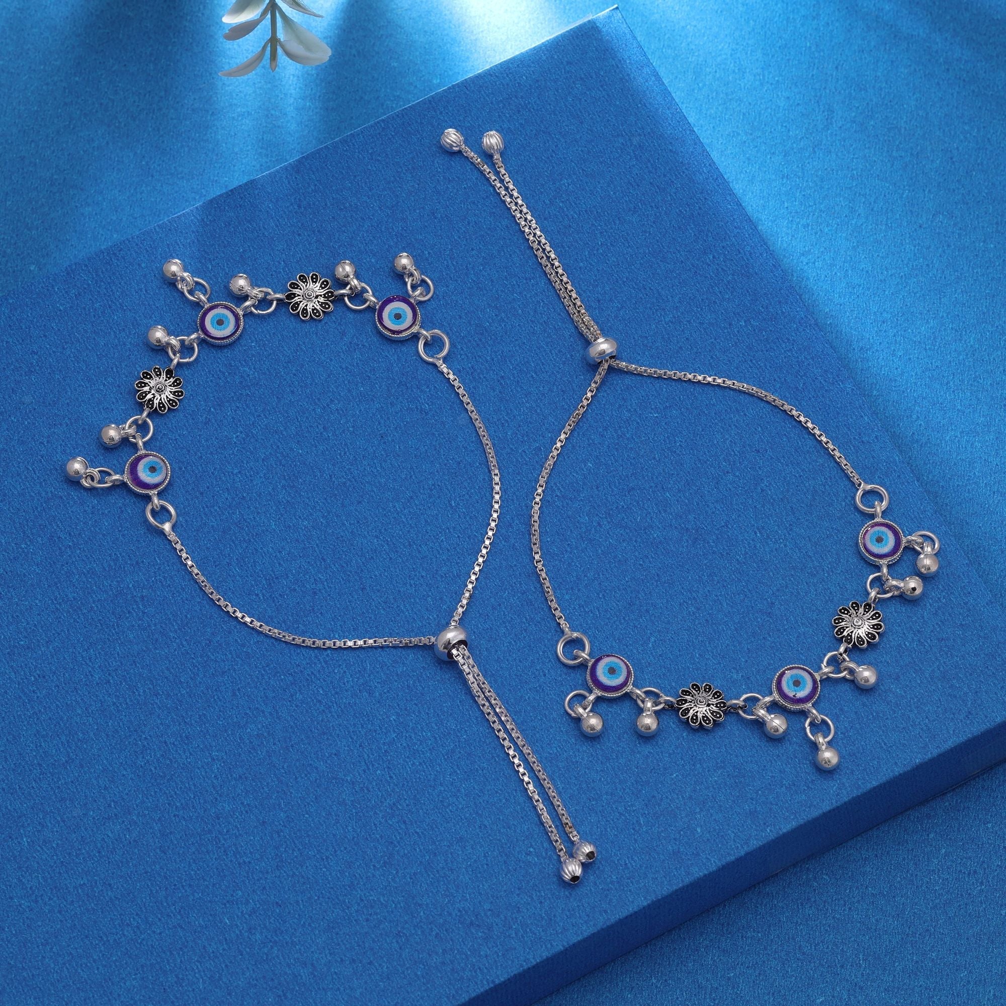 Blue Oxidised Anklet – Traditional Jewellery