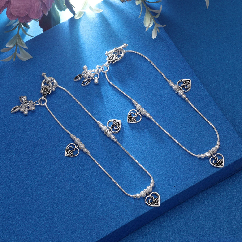 Silver Oxidised Anklet – Tribal Craftsmanship